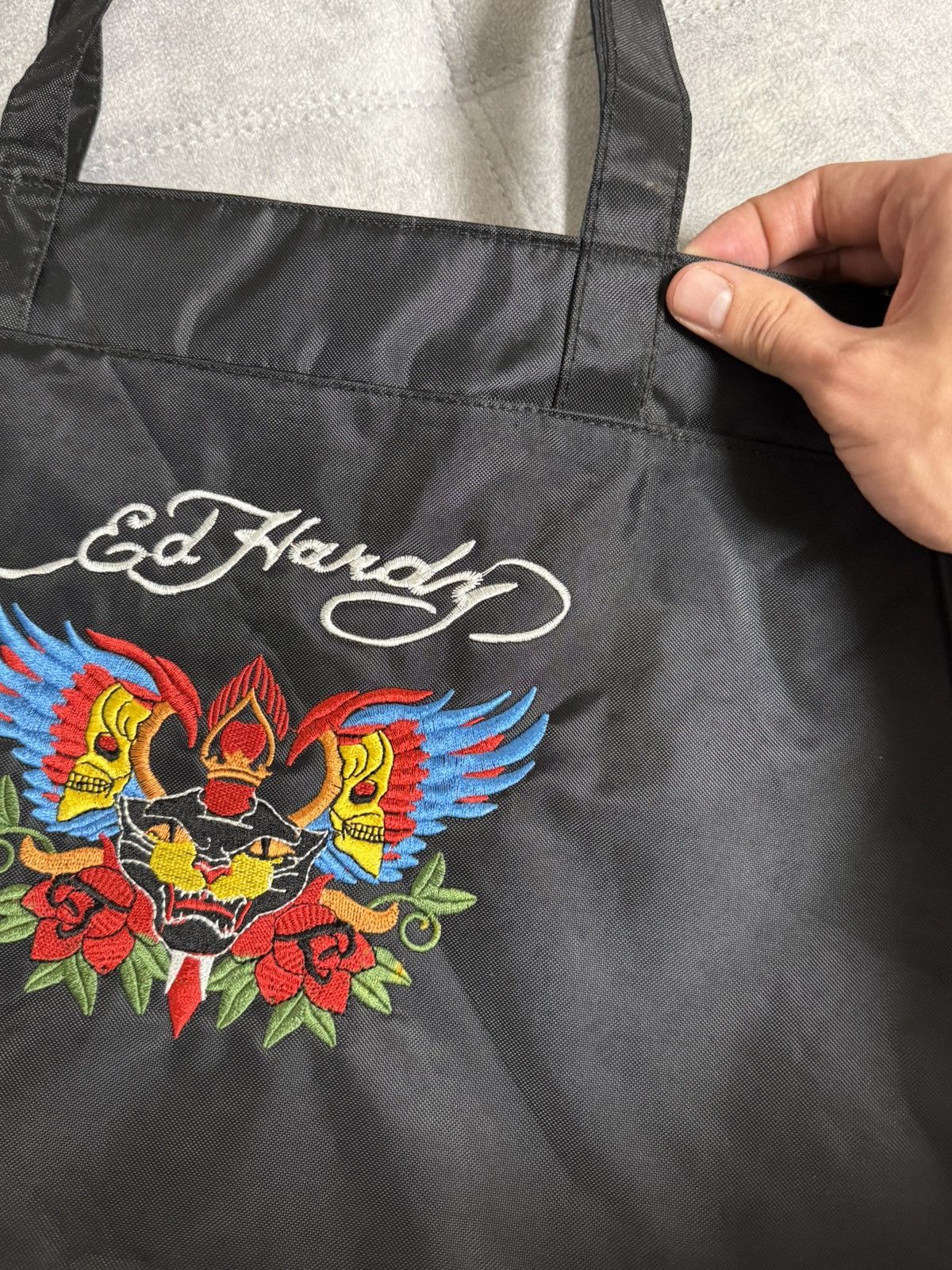 Ed Hardy × Vintage Vintage Ed Hardy Y2K big crossbody bag shopper Size ONE SIZE - 6 Thumbnail