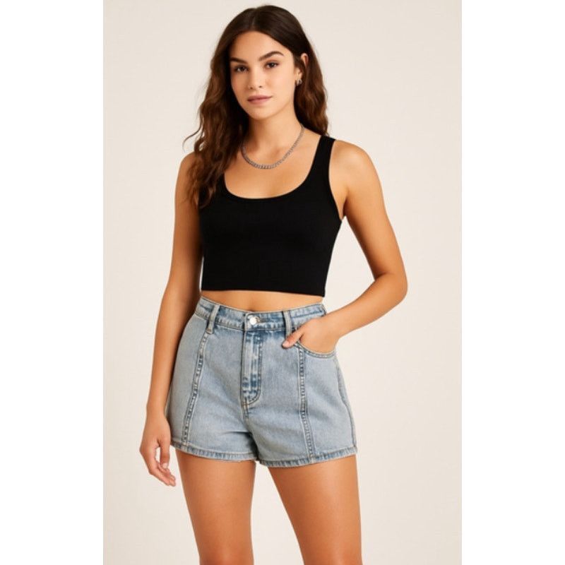 Other Y2K Streetwear Light Wash Denim Super High Rise Shorts 16 Size 38" / US 16 / IT 52 - 1 Thumbnail