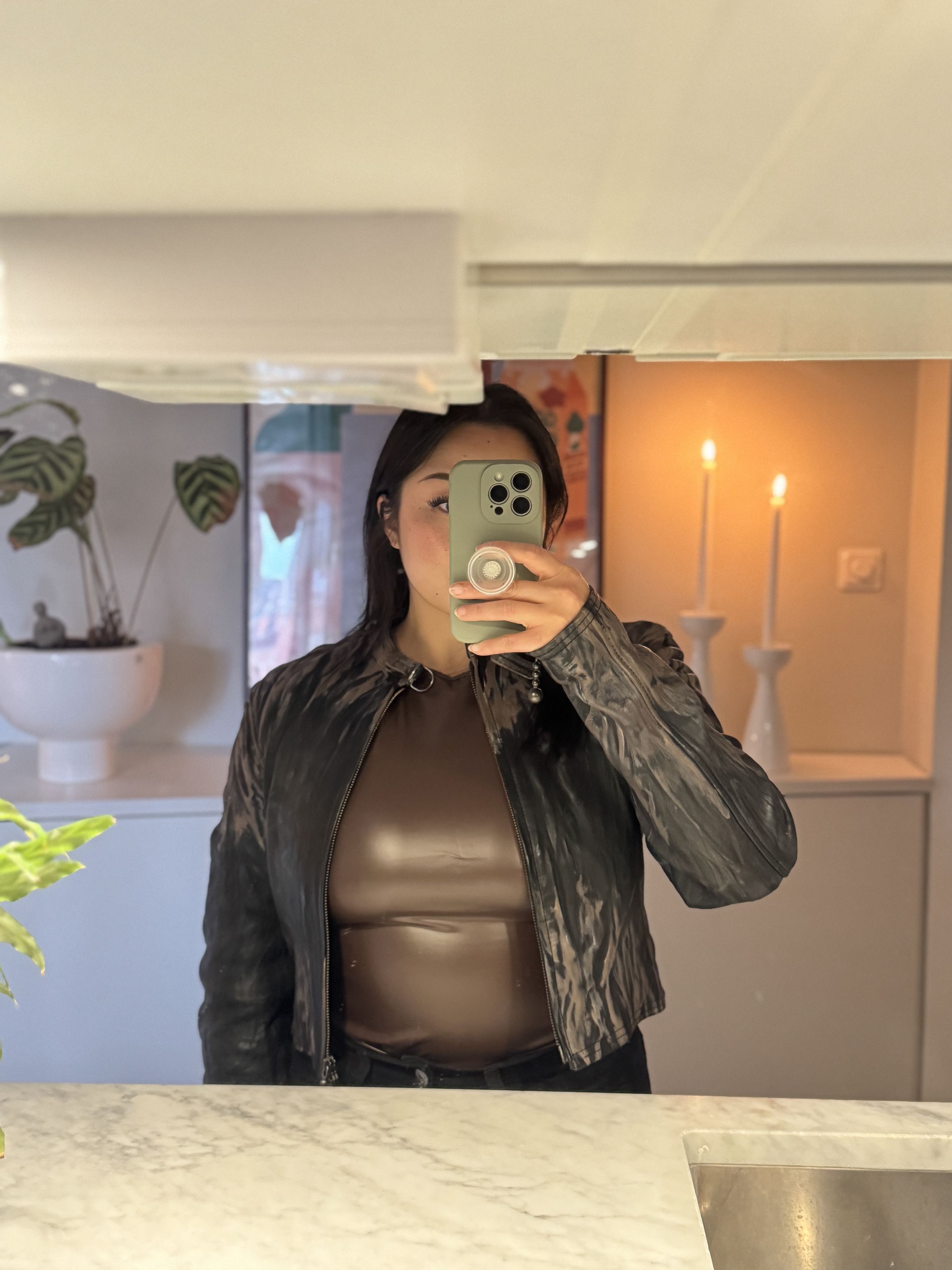 Acne Studios Creased Wrinkle Dye Lambskin Leather Cafe Jacket Size XS / US 0-2 / IT 36-38 - 22 Thumbnail