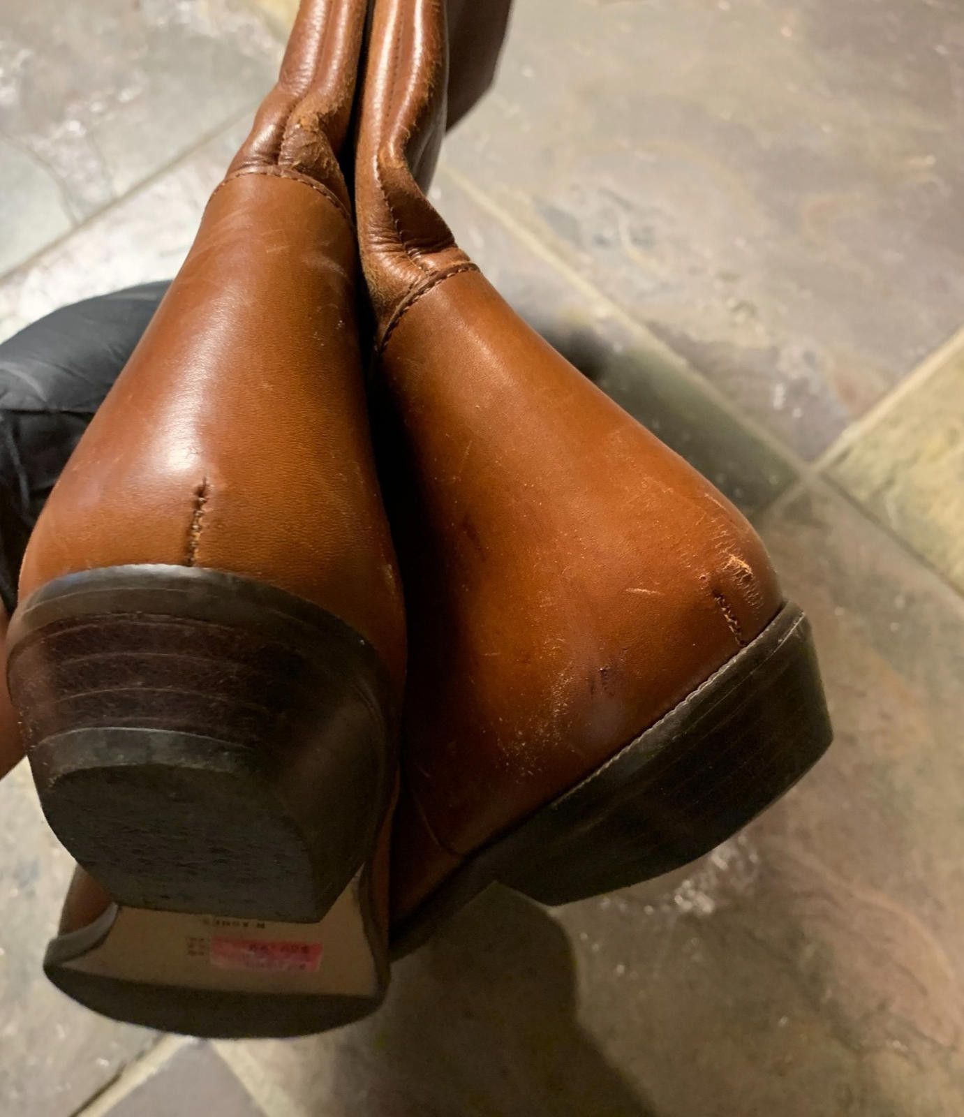 Nine West 90s Womens 9WEST Agnes Leather Riding Boots Size 5.5 (G110) Size US 5.5 / IT 35.5 - 2 Thumbnail