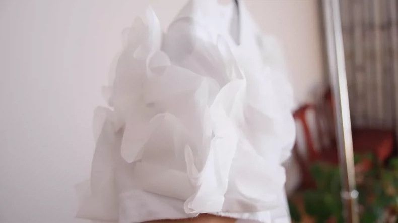 Comme des Garcons Comme Des Garcons Flower pure white short sleeved shirt 250 Size XS / US 0-2 / IT 36-38 - 4 Thumbnail