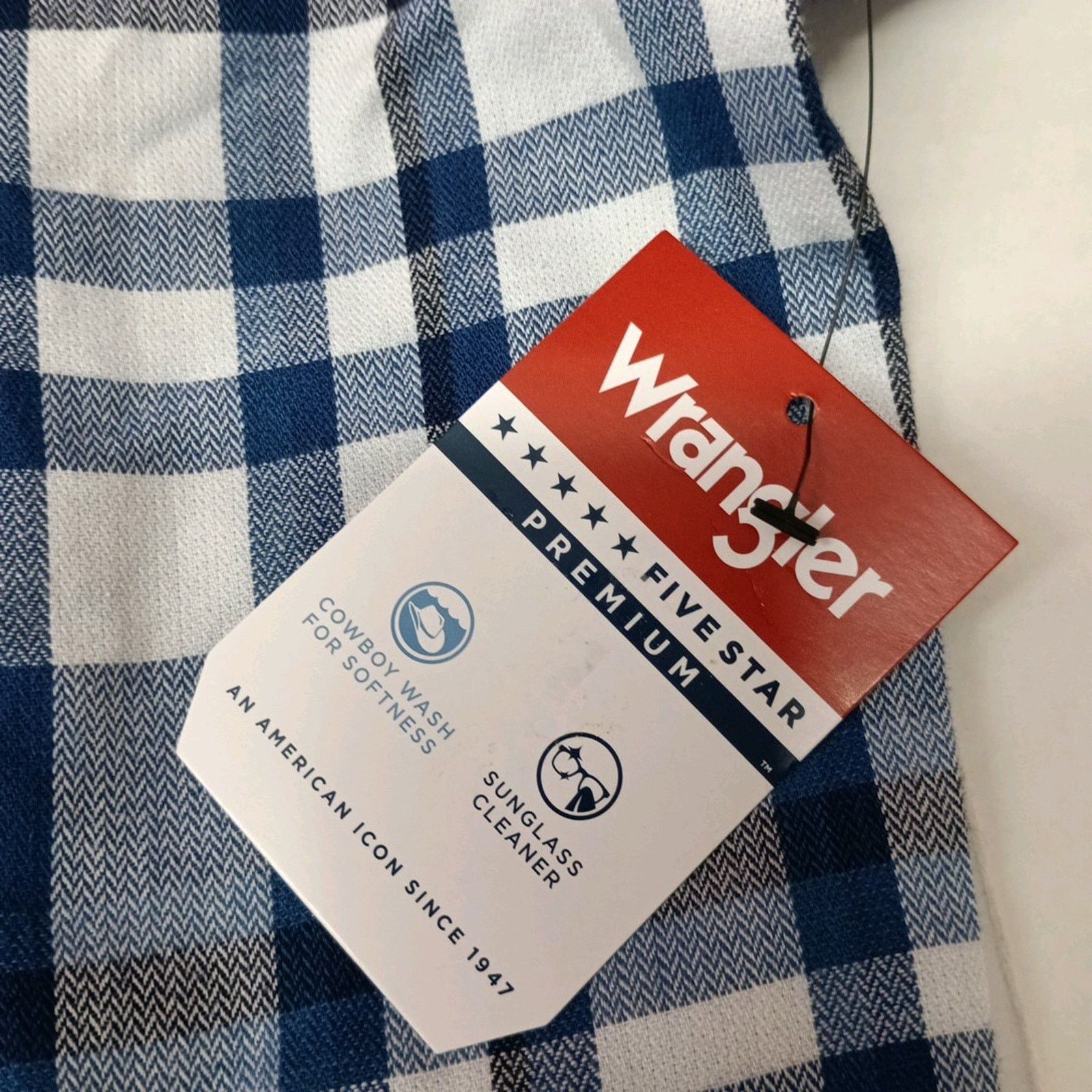 Wrangler Wrangler Slim Fit Woven Twill Button Shirt Men XL Blue Plaid Size US XL / EU 56 / 4 - 5 Thumbnail