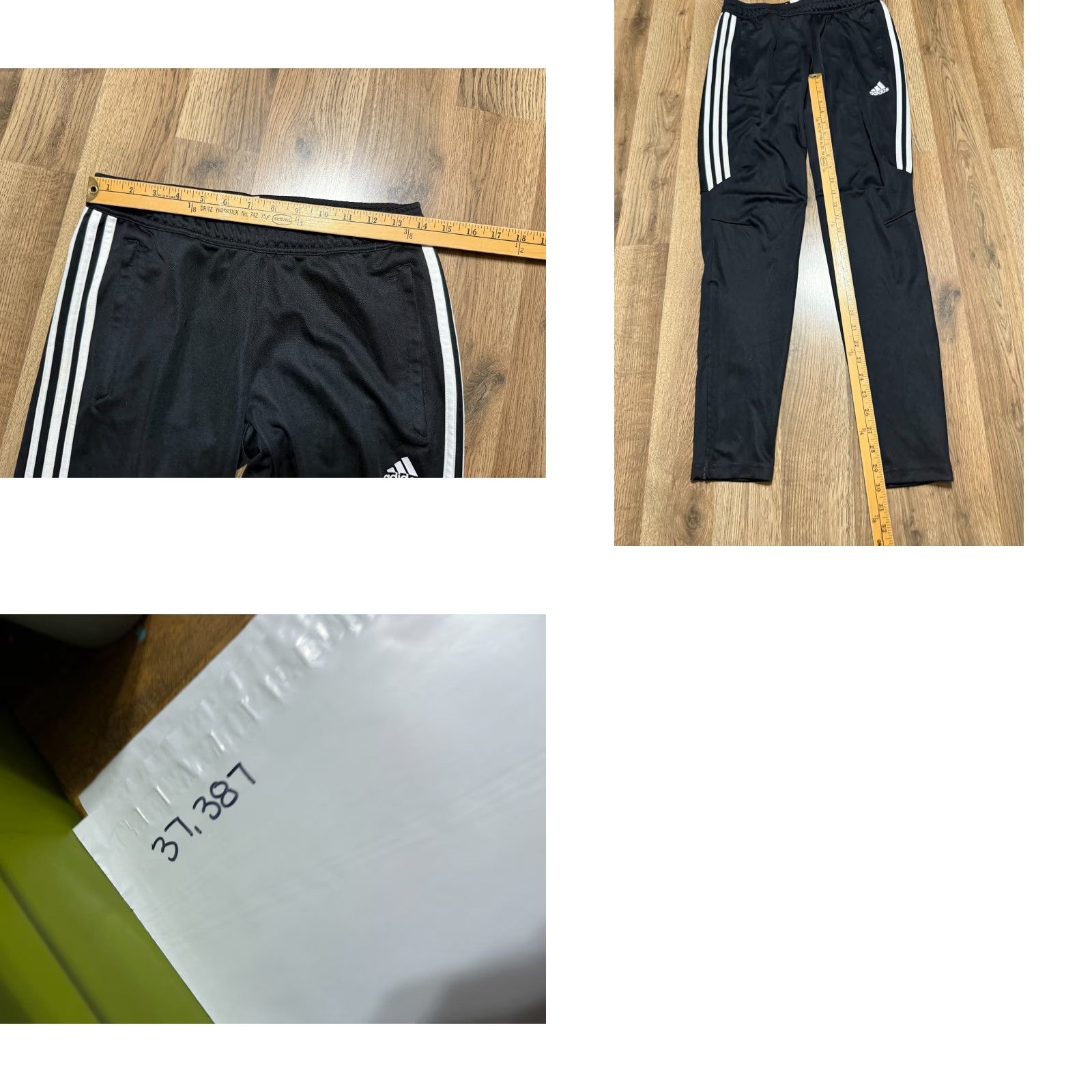 Adidas Adidas Pants Women's Medium Black White Athletic 40" Length - Regular Sweatpants, Logo, Drawstring, Elastic Waist, Polyester, Casual Sports Size 32" / US 10 / IT 46 - 8 Thumbnail