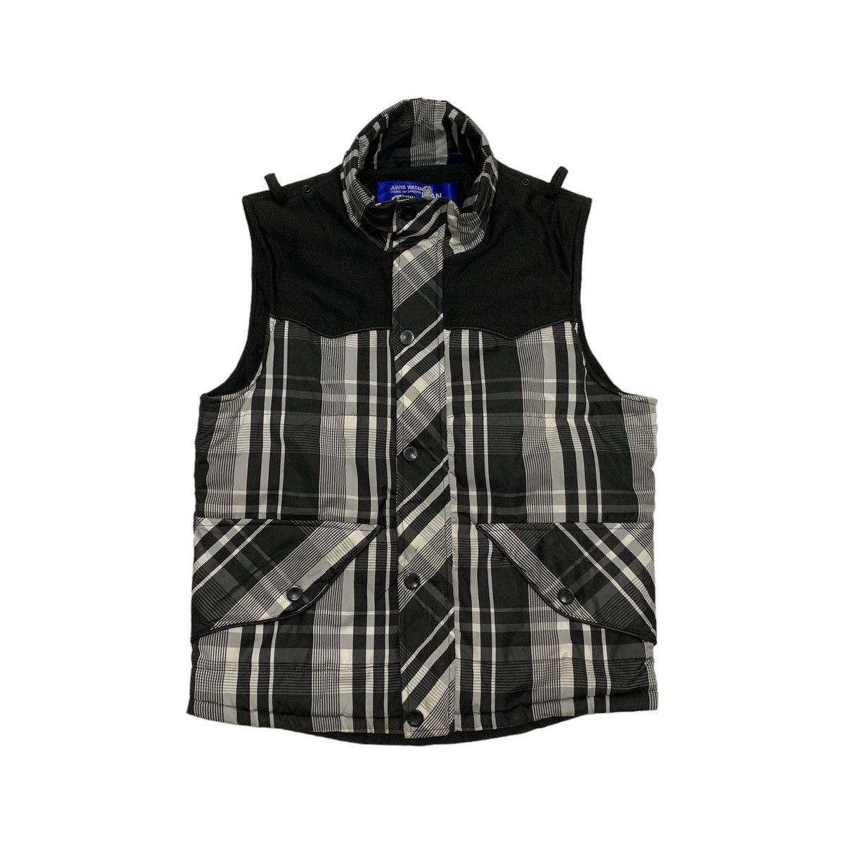 image of Comme Des Garcons x If Six Was Nine Junya Watanabe Black Paid Full Zip Puffer Vast (Size Medium)