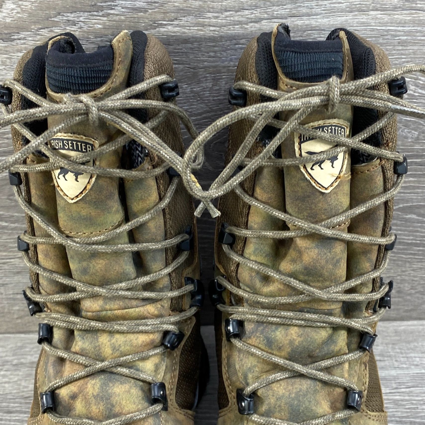 Vintage VINTAGE Irish Setter Boots Womens 6 Pinnacle Waterproof Insulated 800 G ScentBan Hunting Camo Leather Mid-Calf Lace Up Rubber Size US 4 / IT 34 - 4 Thumbnail