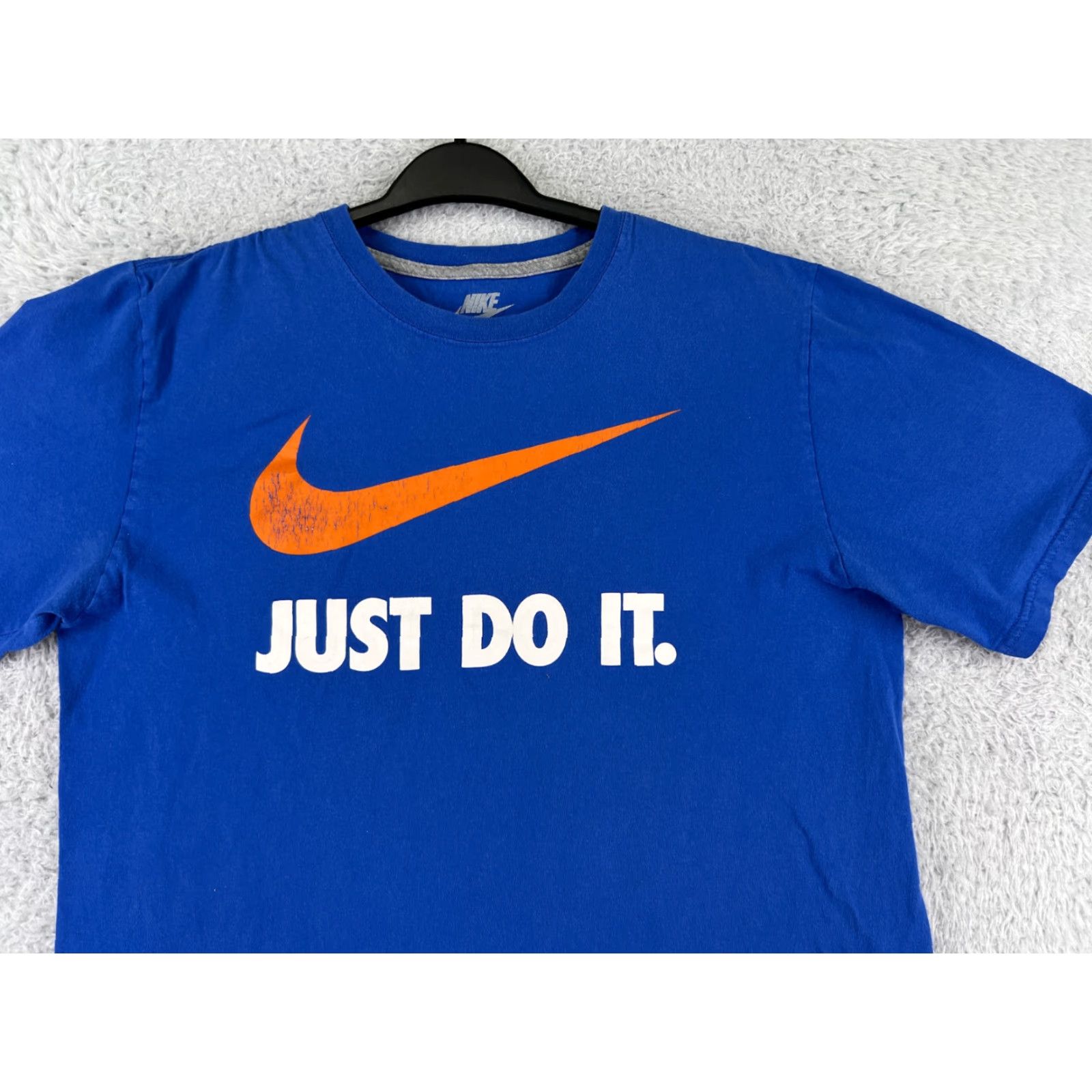 Nike Nike Mens Shirt L Blue Just Do It Swoosh Crew Neck Short Sleeve 100% Cotton Dri-FIT Logo Retro Sports Size US L / EU 52-54 / 3 - 5 Thumbnail