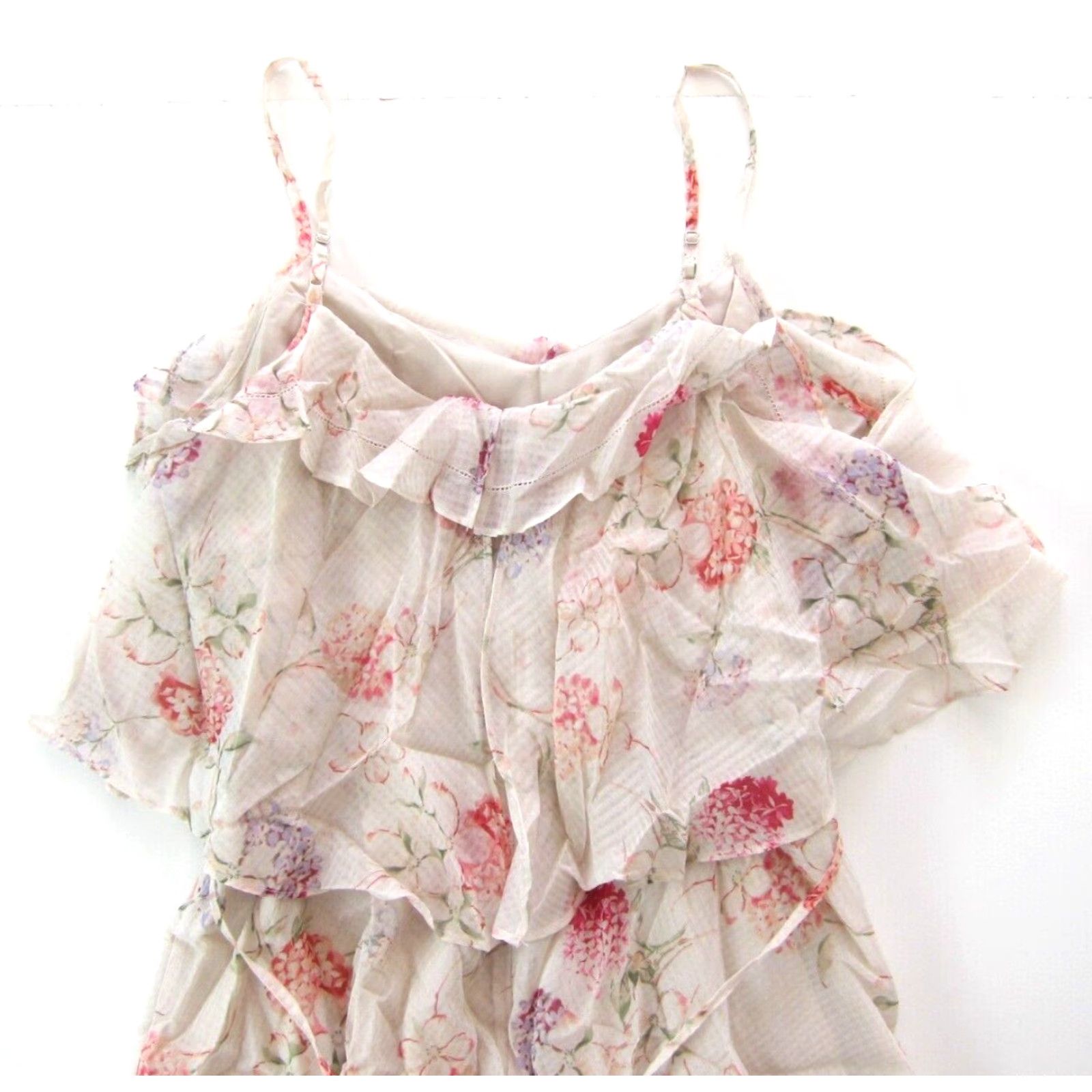 Vintage A New Day Pink Green Purple Floral Silky Romance Spaghetti Strap Slip Dress XL Size XL / US 12-14 / IT 48-50 - 5 Thumbnail