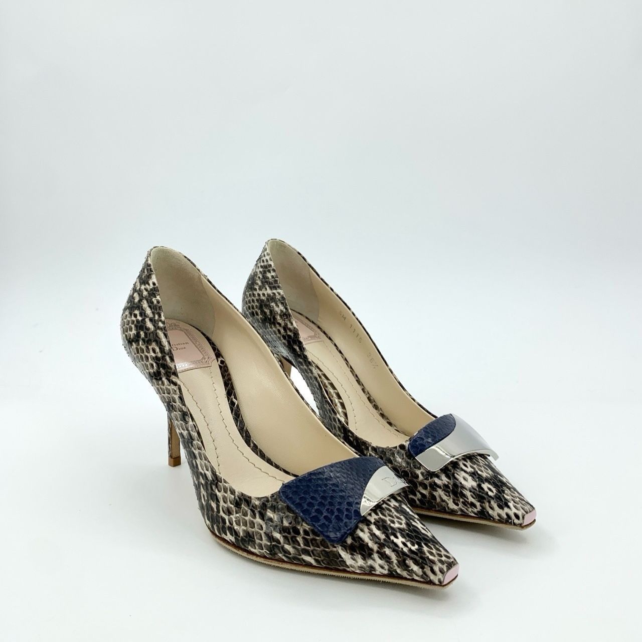 Dior Christian Dior Snake Print Pointed Toe Pumps With Silver & N Size US 6 / IT 36 - 3 Thumbnail