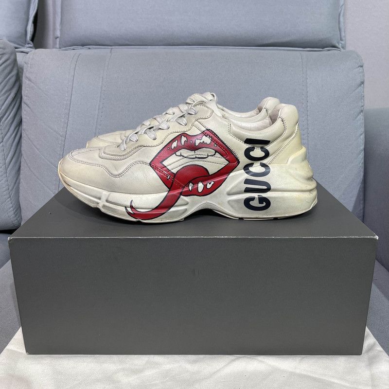 Gucci Gucci Rhyton Leather Lip Print Sneakers - Size US 7.5 / EU 40-41 - 1 Thumbnail
