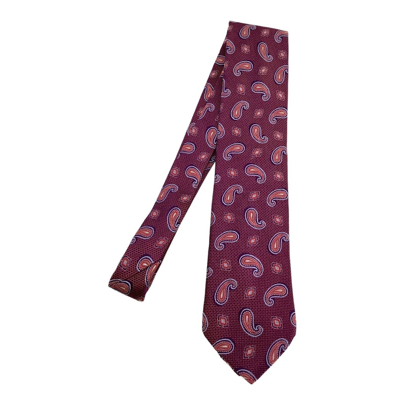 Other DION SELECTION Purple Paisley Silk Tie H.C In Canada W: 3.5" Size ONE SIZE - 6 Thumbnail