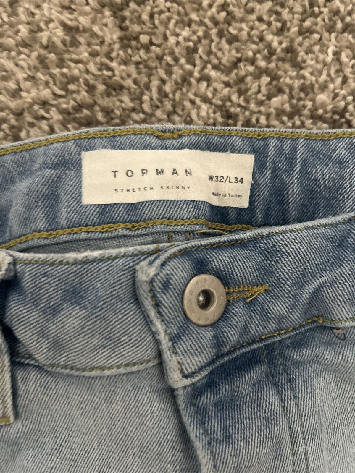Topman Top Man Men’s Denim Light Blue Jeans Size 32x34 Size US 32 / EU 48 - 3 Thumbnail