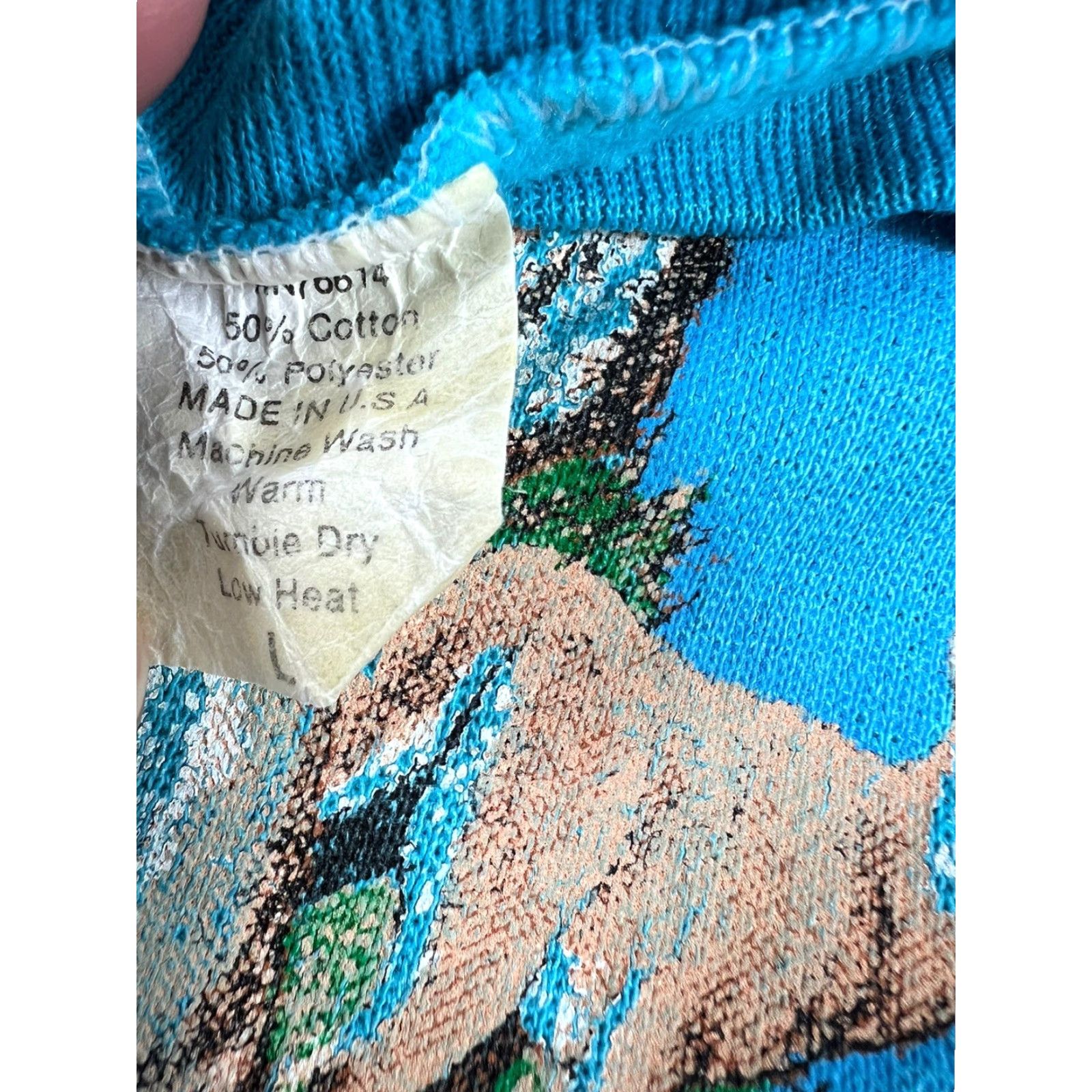 Vintage VINTAGE 90s Nature Whitetail Deer Pullover Sweatshirt Blue L Made In USA Men Graphic Print Size US L / EU 52-54 / 3 - 7 Thumbnail