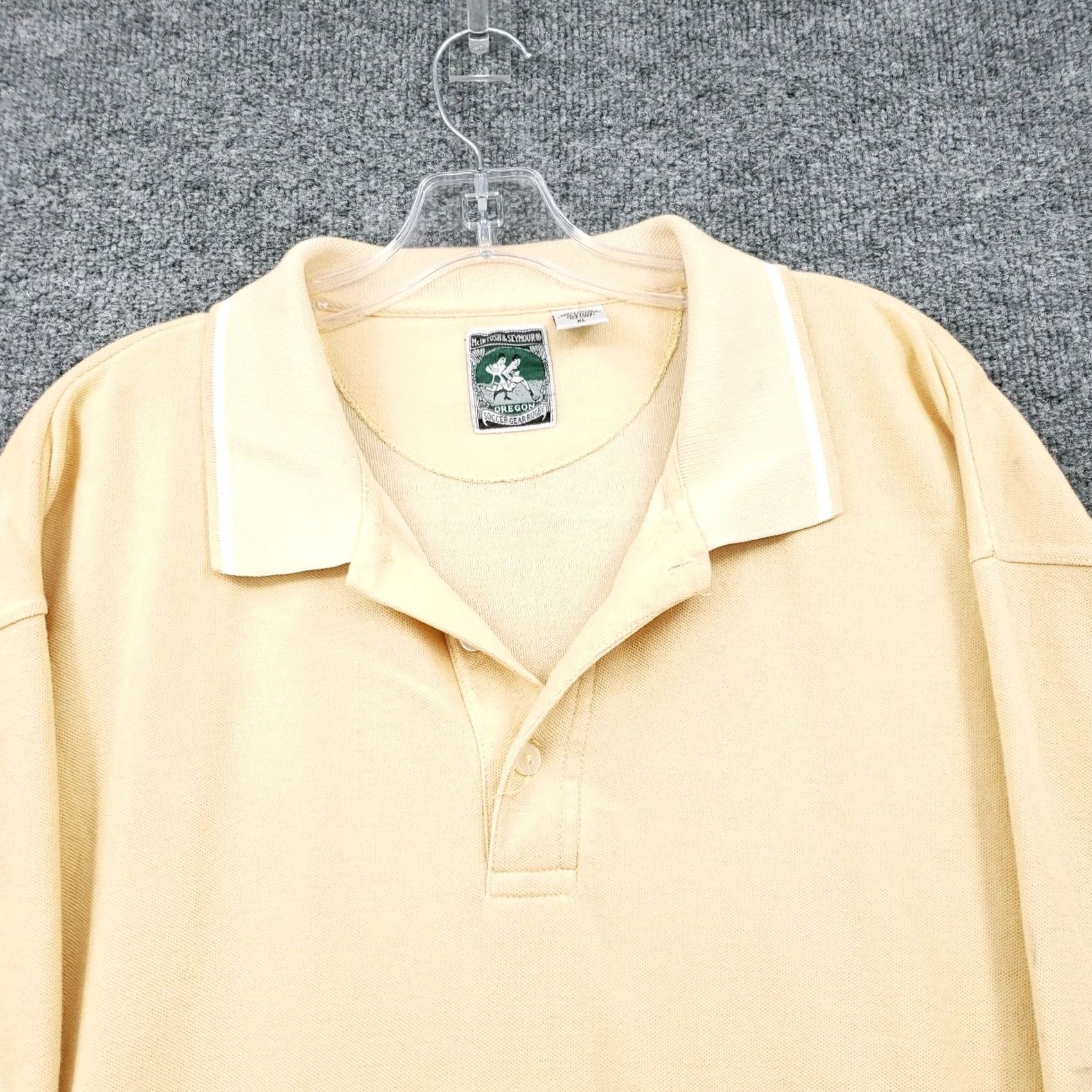 Vintage McIntosh & Seymour Polo Shirt Mens XL Yellow Cotton Blend Short Sleeves Button Size US XL / EU 56 / 4 - 5 Thumbnail