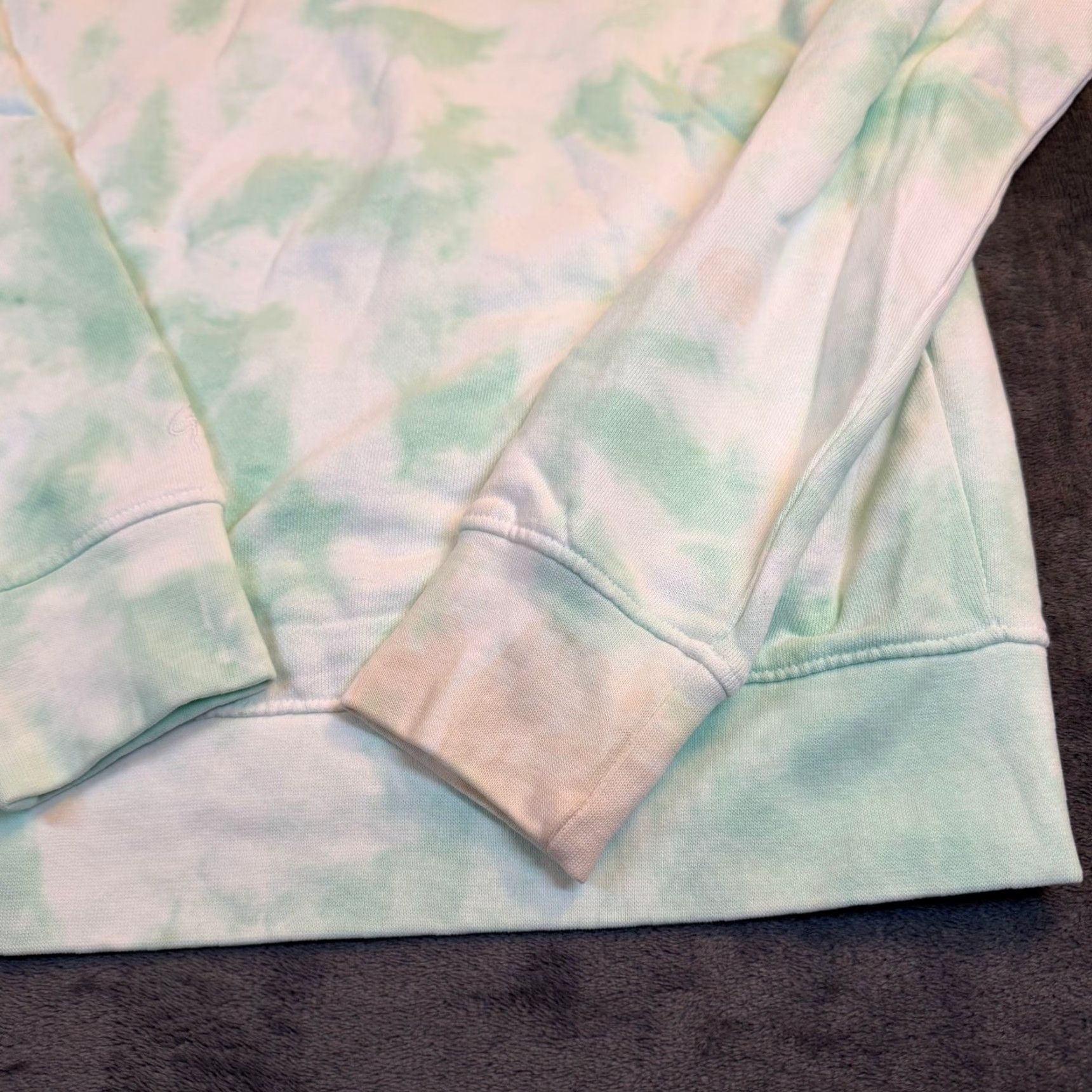 Vintage Big Cotton Hoodie Womens Medium Green White Montauk Tie Dye Pullover G7152 NEW Size M / US 6-8 / IT 42-44 - 5 Thumbnail