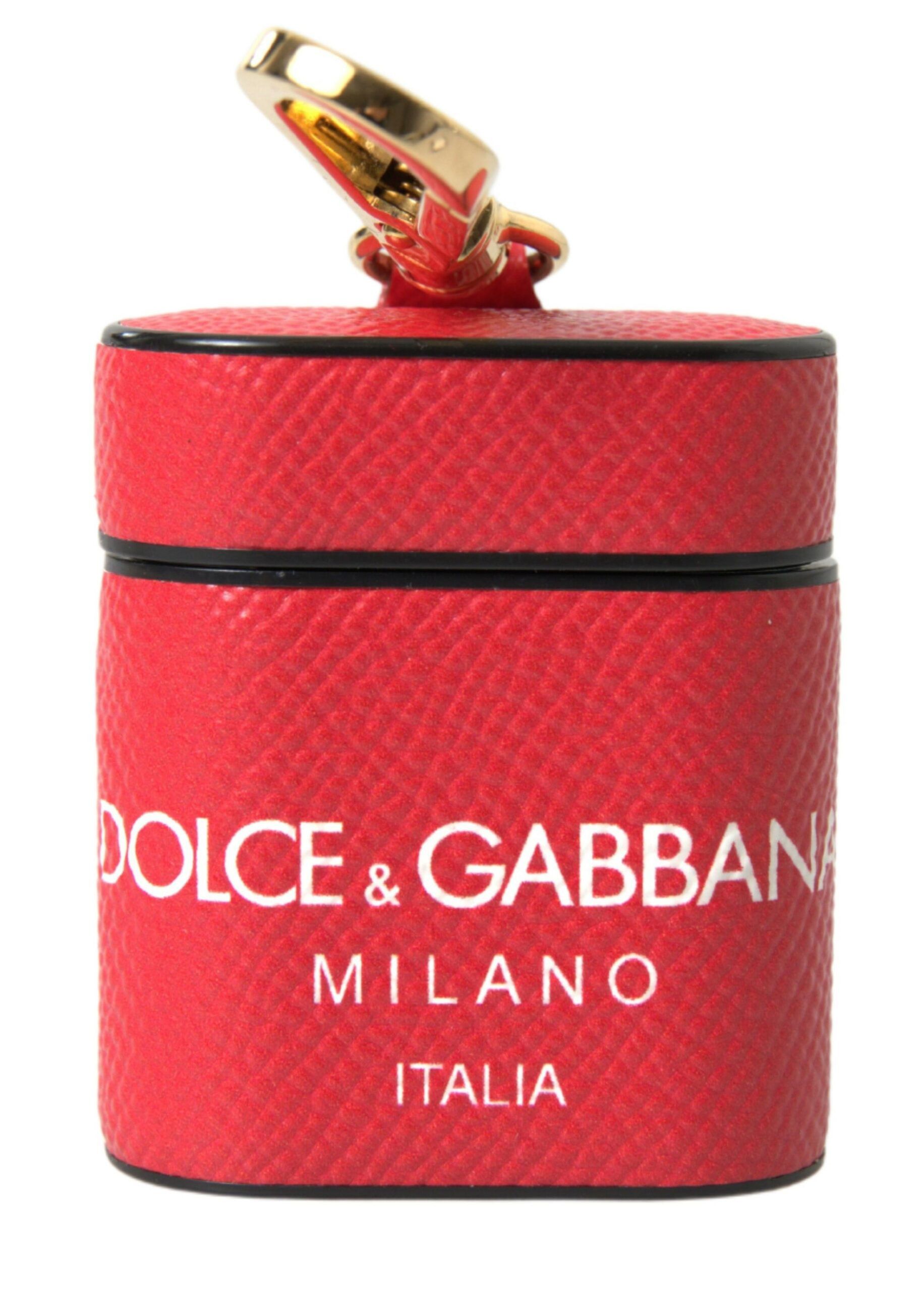 Dolce & Gabbana Elegant Red Calf Leather Airpods Women's Case Size ONE SIZE - 1 Thumbnail