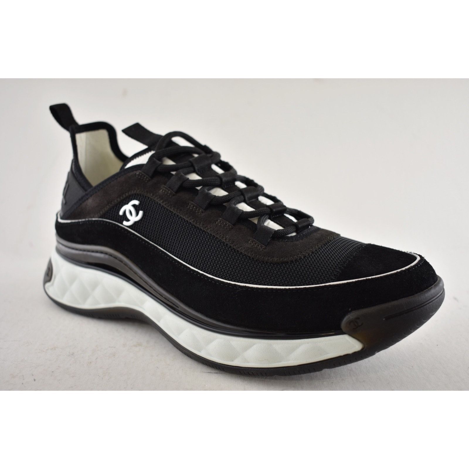 Chanel Mens CC Logo Lace Up Low Top Trainer Sneaker Size US 11 / EU 44 - 5 Thumbnail
