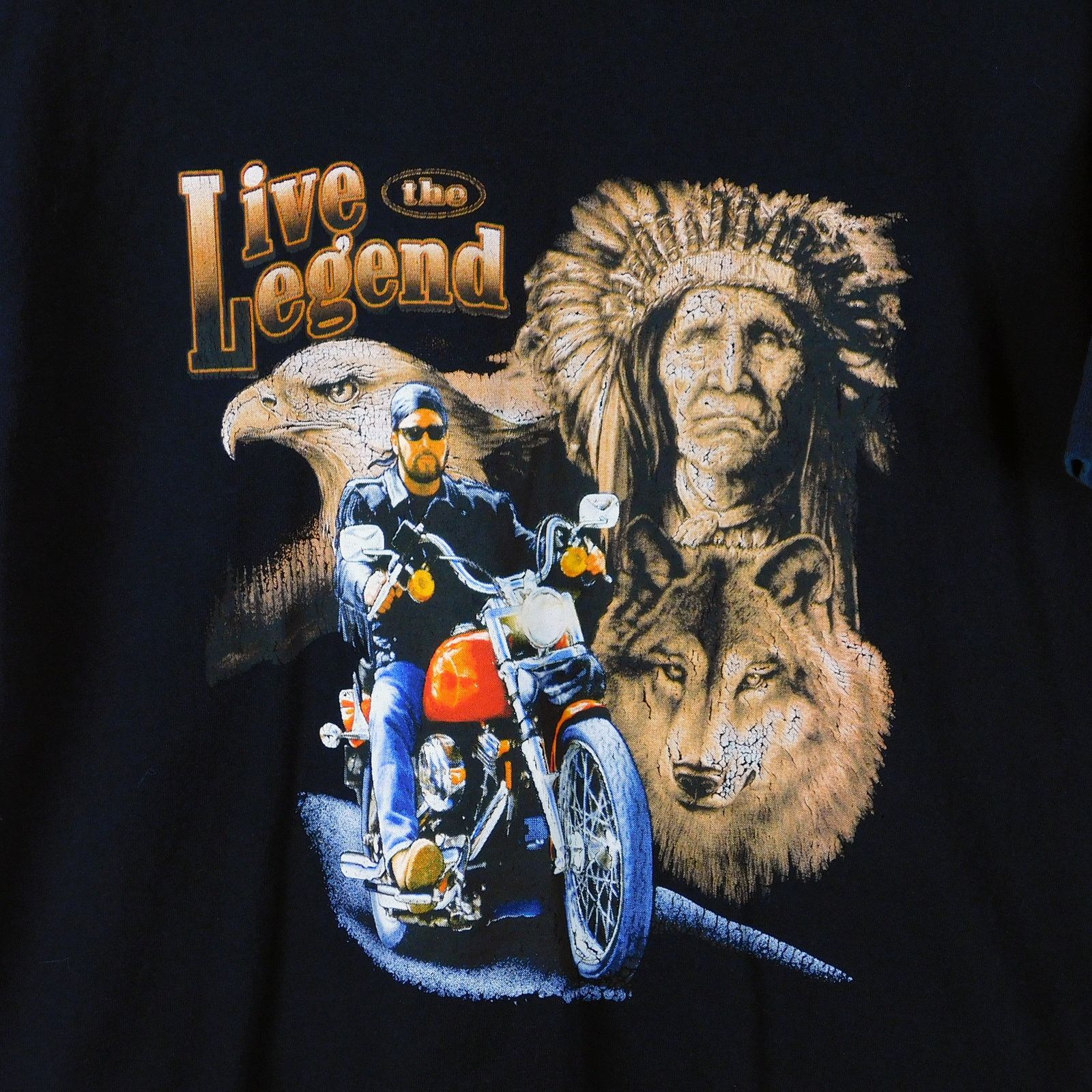 Gildan Y2K Live The Legend Bike Week T Shirt Size L Eagle Biker Size US L / EU 52-54 / 3 - 4 Thumbnail