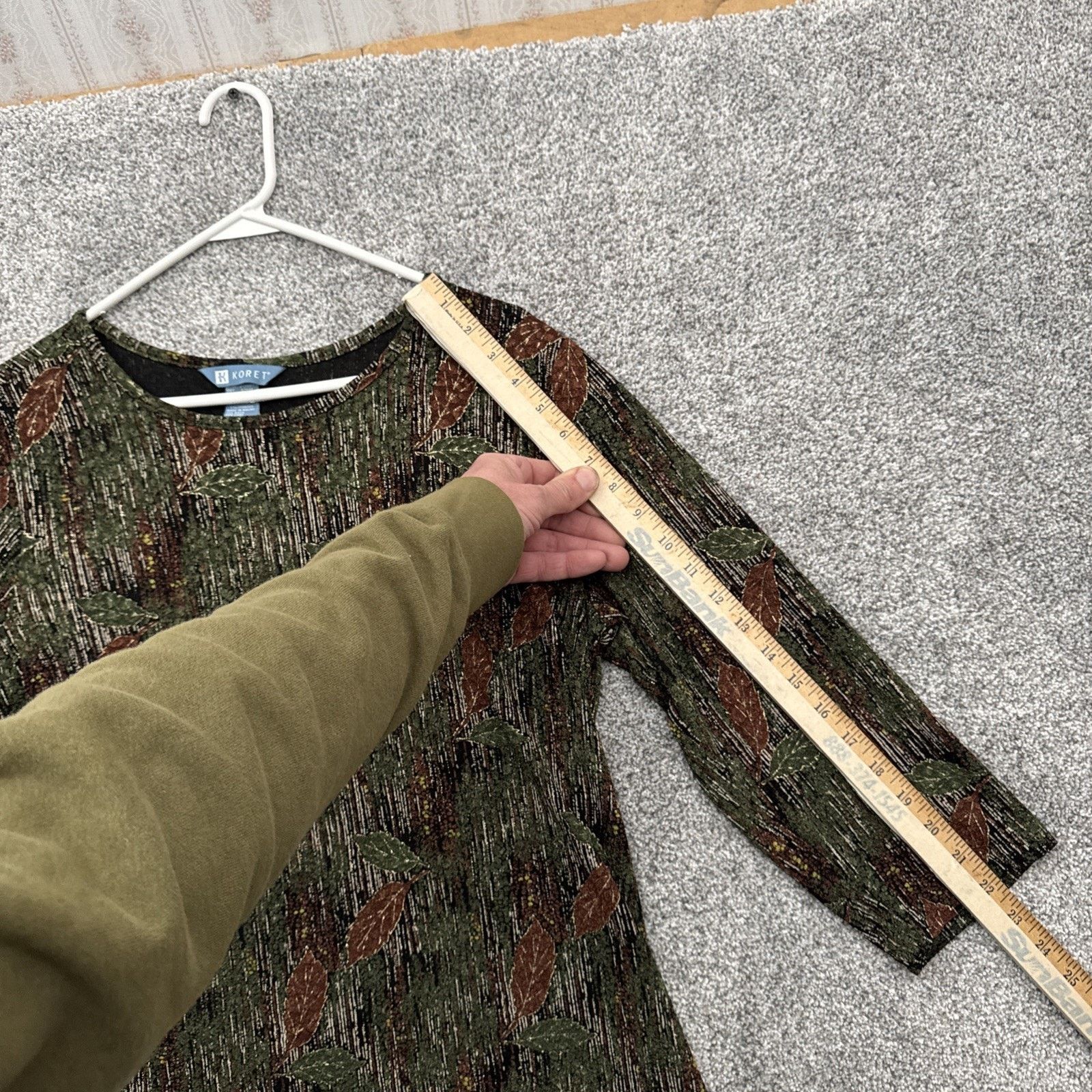 Other Vintage 90s Top Women Large Grandmacore Textured Fall Leaf Size L / US 10 / IT 46 - 4 Thumbnail