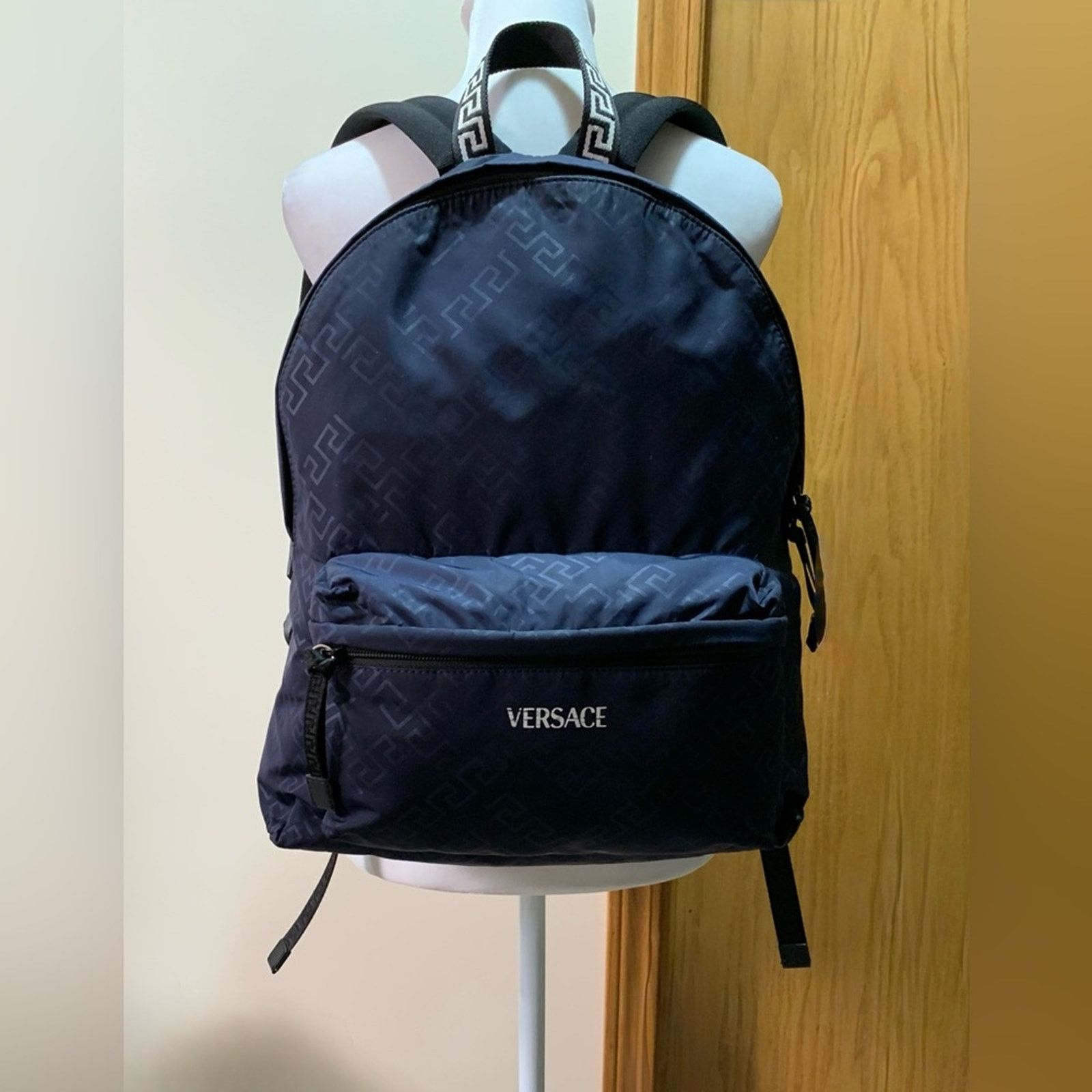 Versace Authentic Versace Navy Blue Backpack RFID chipped Size ONE SIZE - 15 Thumbnail