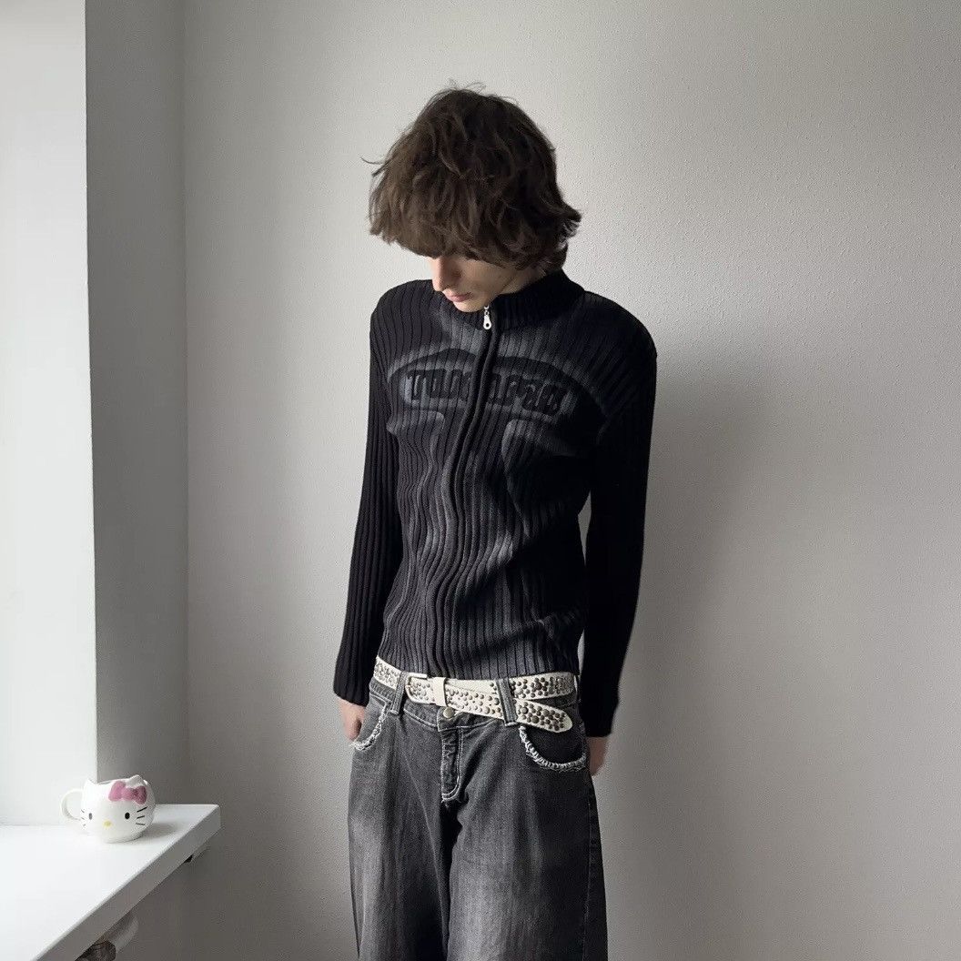 Hysteric Glamour × Undercover 00s Tribal Torso Knit Ribbed Zip Sweater LGB Impala Vibe Size US M / EU 48-50 / 2 - 4 Thumbnail