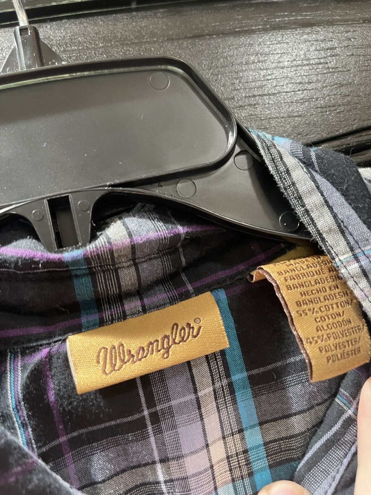 Wrangler Wrangler Western Plaid Snap Button Shirt Black & Turquoise Size US XL / EU 56 / 4 - 3 Thumbnail