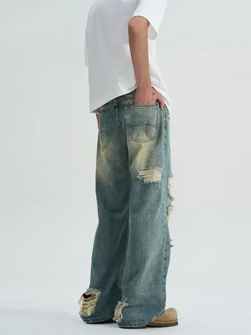VIBE Blue Distressed Denim Jeans Size US 30 / EU 46 - 4 Thumbnail