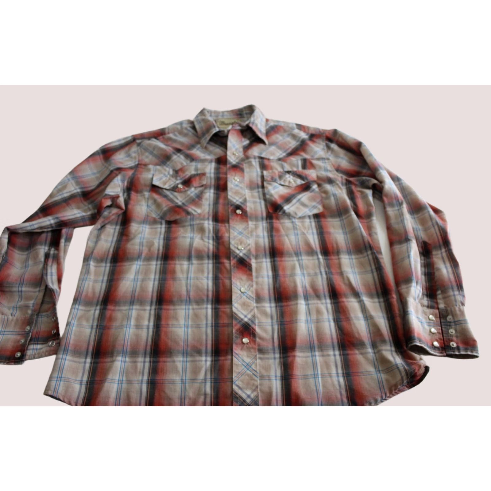 Wrangler Wrangler Western Pearl Snap SHIRT Large L Multicolor Long Sleeve Mens Dress Shirt Size US L / EU 52-54 / 3 - 1 Thumbnail