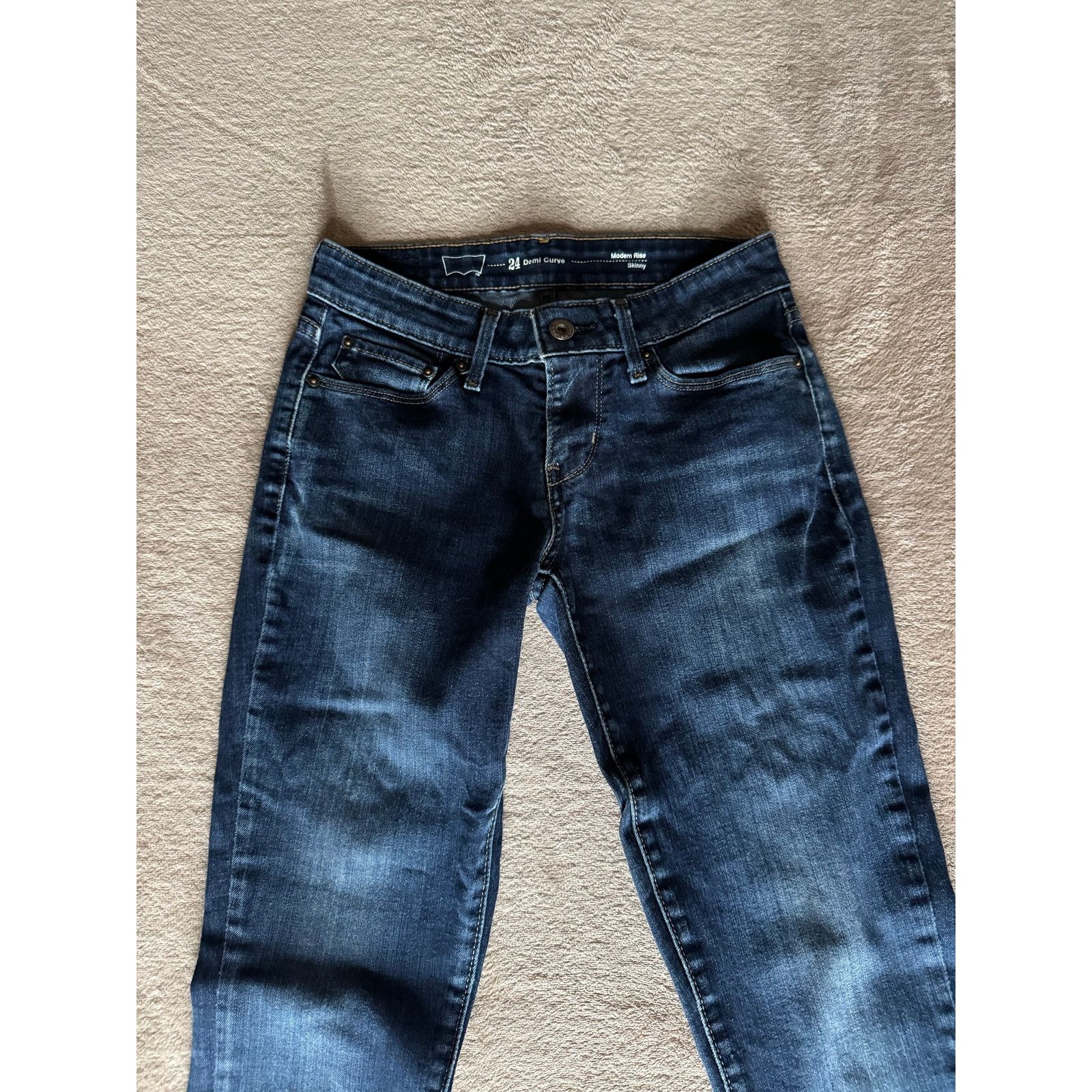 Levi's Levi’s Demi Curve Skinny Jeans Modern Rise Dark Indigo Size 24" / US 00 / IT 34 - 2 Thumbnail