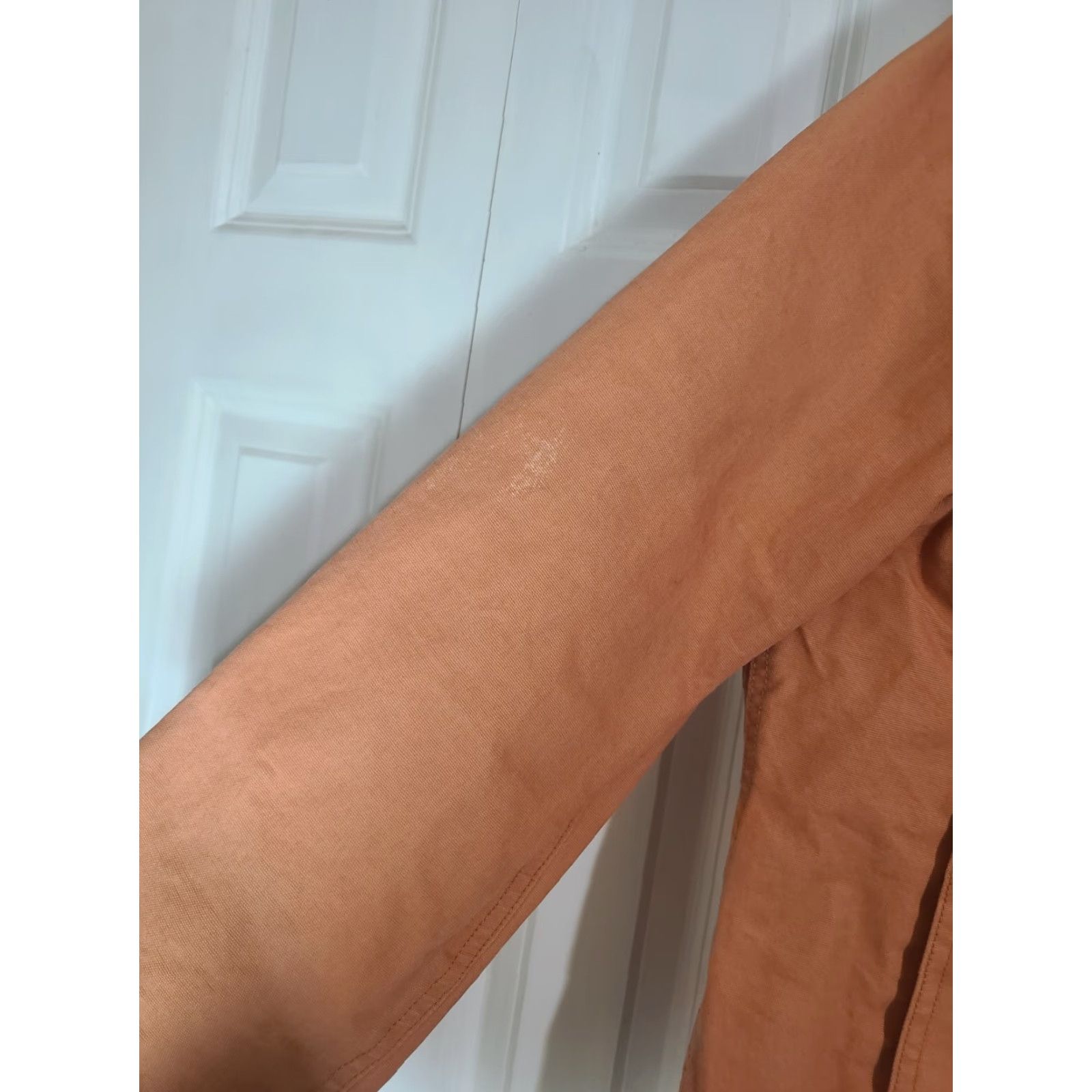 Vintage DRI DUCK Jacket Women's XL Soft Canvas Orange Button Front Peach 4 Her Briar Modern Casual Coat Size XL / US 12-14 / IT 48-50 - 4 Thumbnail