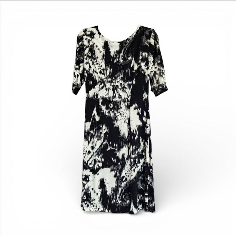 Other Connected Apparel Size 10 Dress Black & White Graphic Size L / US 10 / IT 46 - 1 Thumbnail