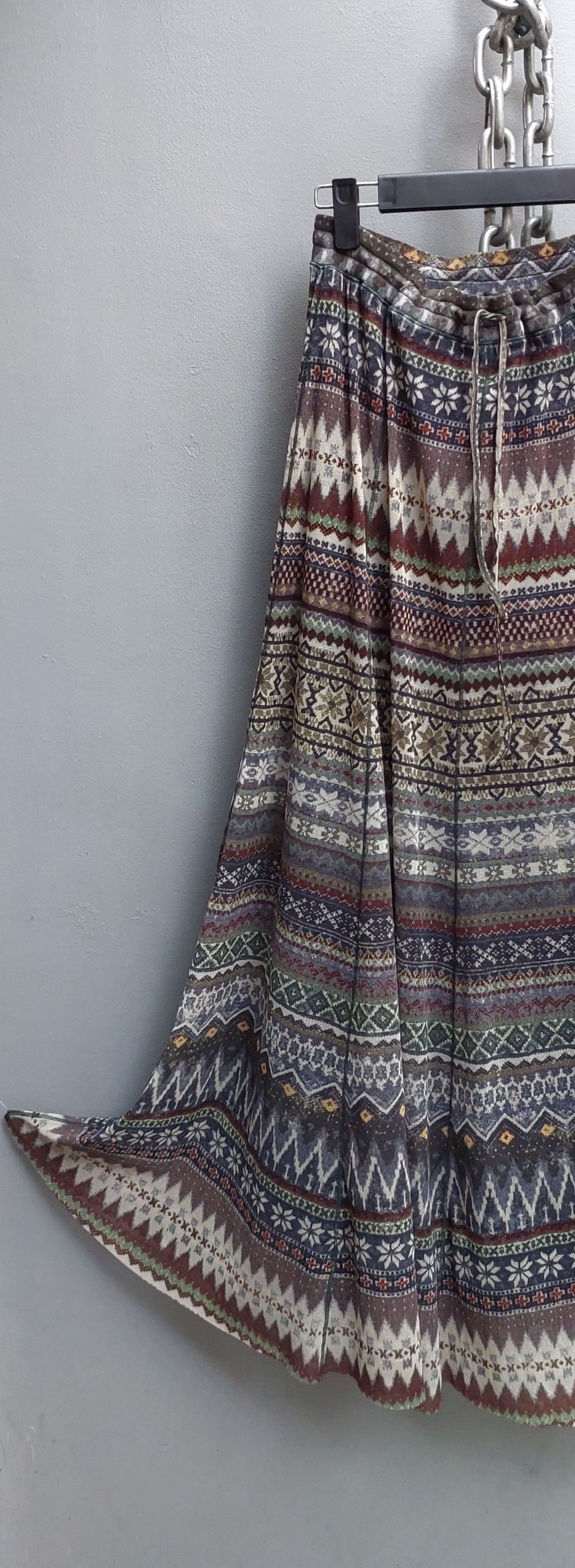 Jean Paul Gaultier Jean Paul Gaultier Gored Tribal Print Maxi Skirt Size 38" / US 16 / IT 52 - 2 Thumbnail