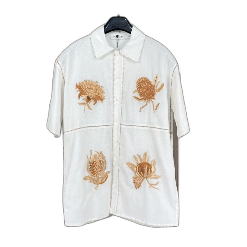 Dior Dior Embroidered Short Sleeve Shirt-2506 Size US S / EU 44-46 / 1 - 1 Thumbnail