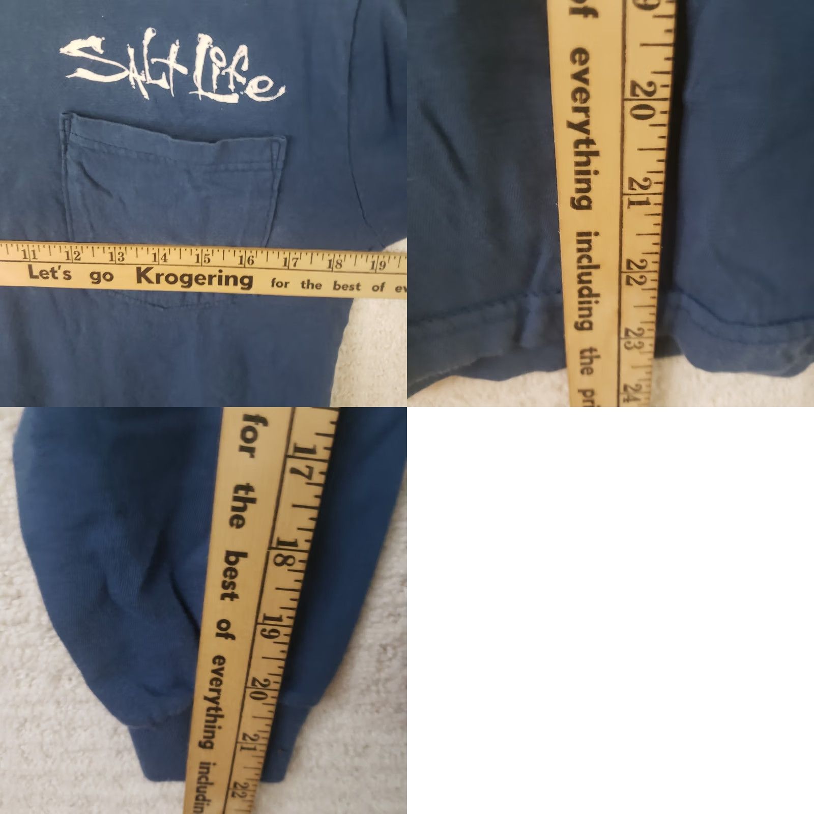Vintage Salt Life Live Salty Men's Blue Long Sleeve Graphic Logo T-Shirt S Size US S / EU 44-46 / 1 - 9 Thumbnail