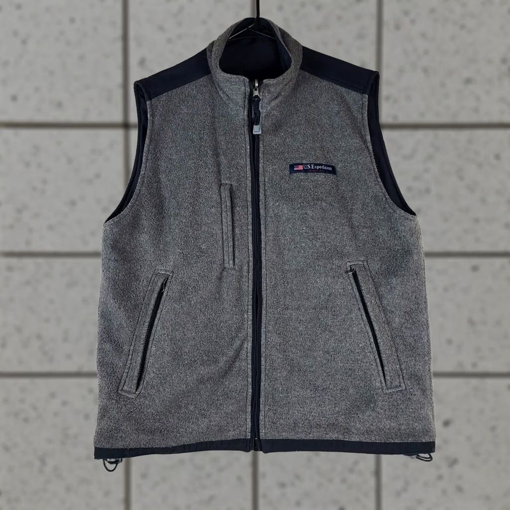 Vintage Grays US Expedition Vest Mens Large Reversible Navy Shell Gray Fleece Full Zip Outdoor Size US L / EU 52-54 / 3 - 1 Thumbnail
