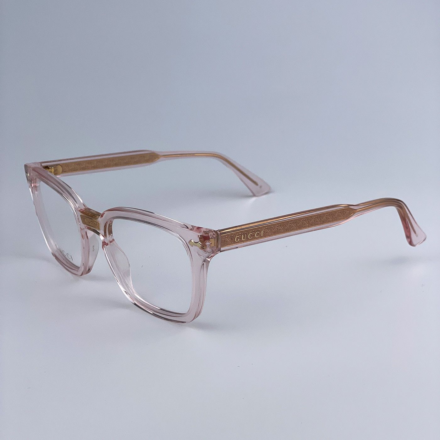 Gucci NEW Gucci GG0184O 013 Pink Square Unisex Eyeglasses Size ONE SIZE - 7 Thumbnail