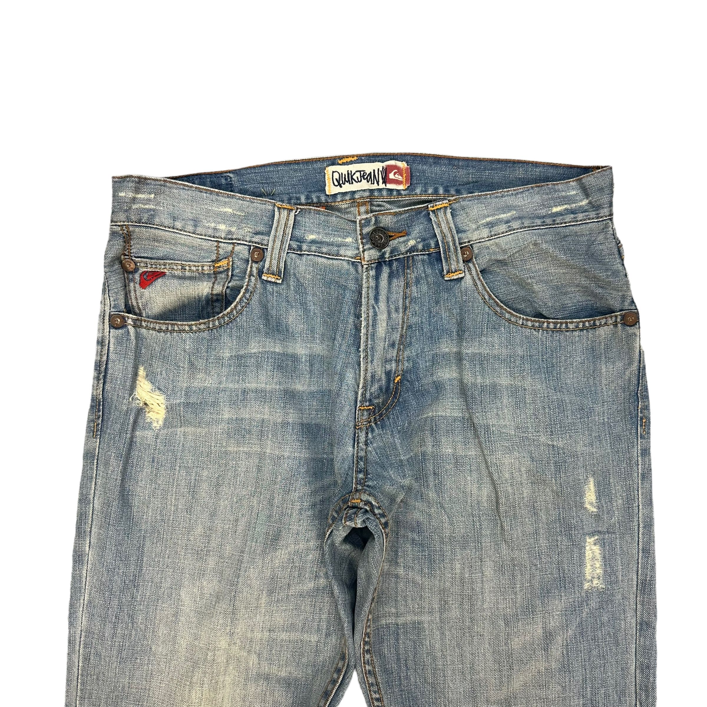 Quiksilver QUIKJEAN STRAIGHT FIT DISTRESS DENIM PANT #8862-032 Size US 34 / EU 50 - 2 Thumbnail