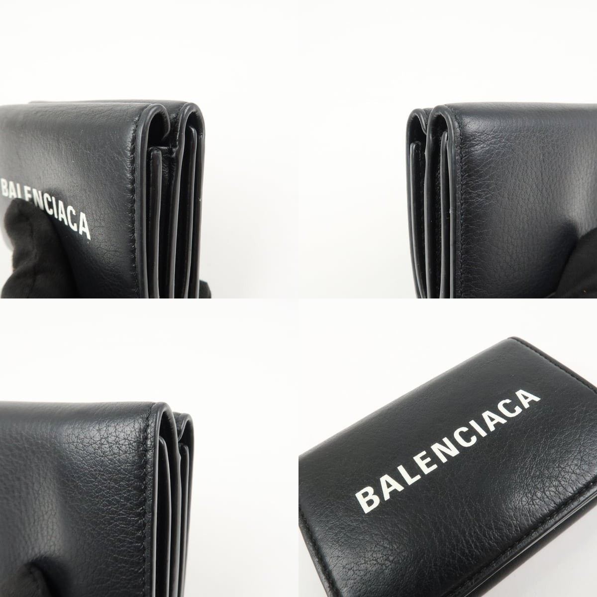 Balenciaga Balenciaga Everyday Calfskin Tri-fold Wallet Black Size ONE SIZE - 5 Thumbnail