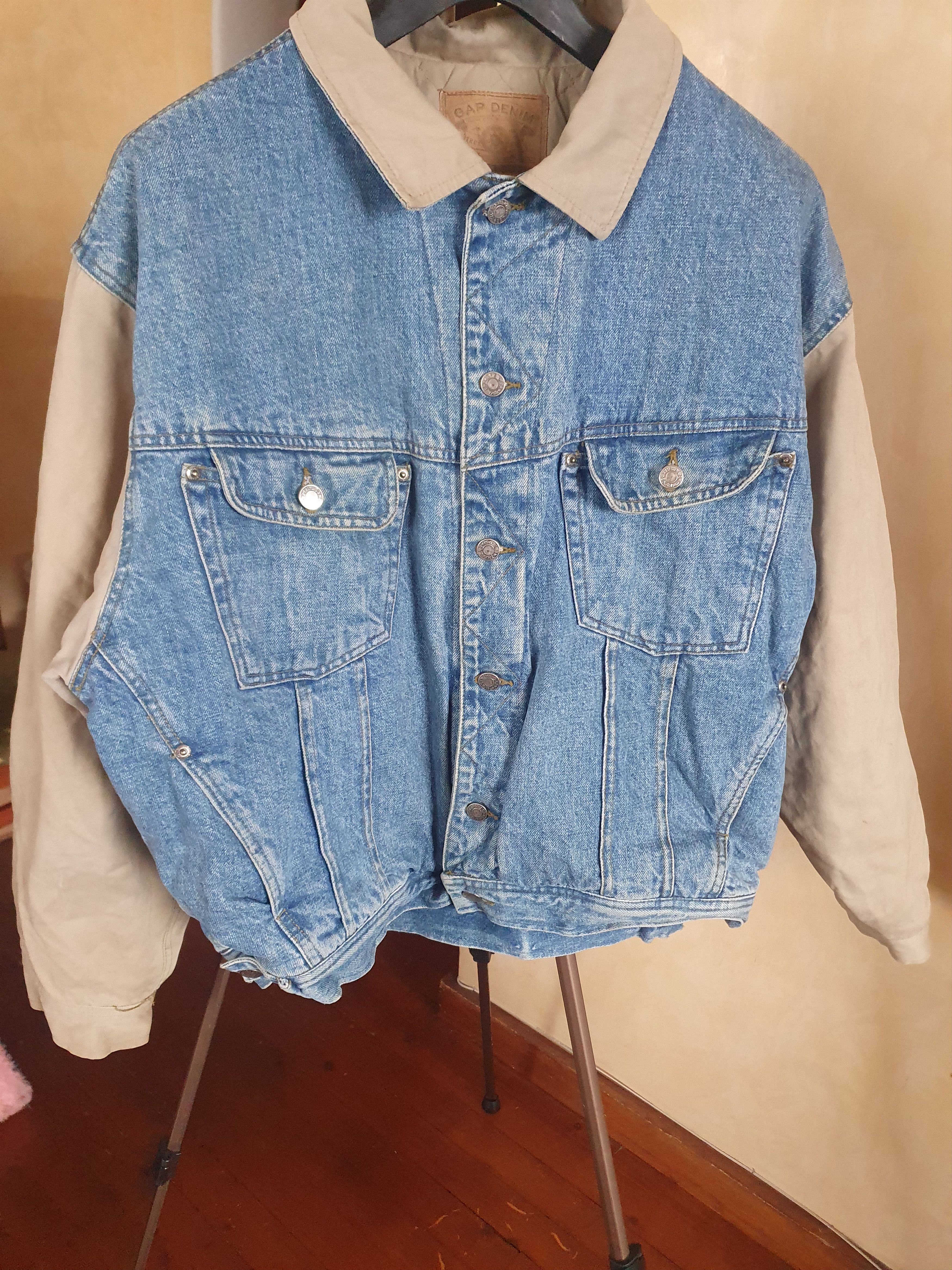 Gap × Vintage Gap Denim Trucker Jacket 2 Tone Vintage Quilted sz XL Size US XL / EU 56 / 4 - 5 Thumbnail