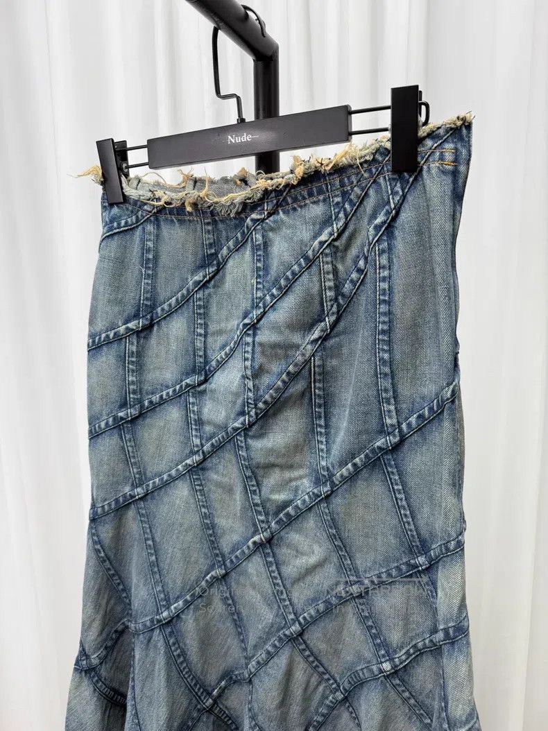Junya Watanabe Junya Watanabe size M Checkered washed fishtail skirt Size 23" - 2 Thumbnail