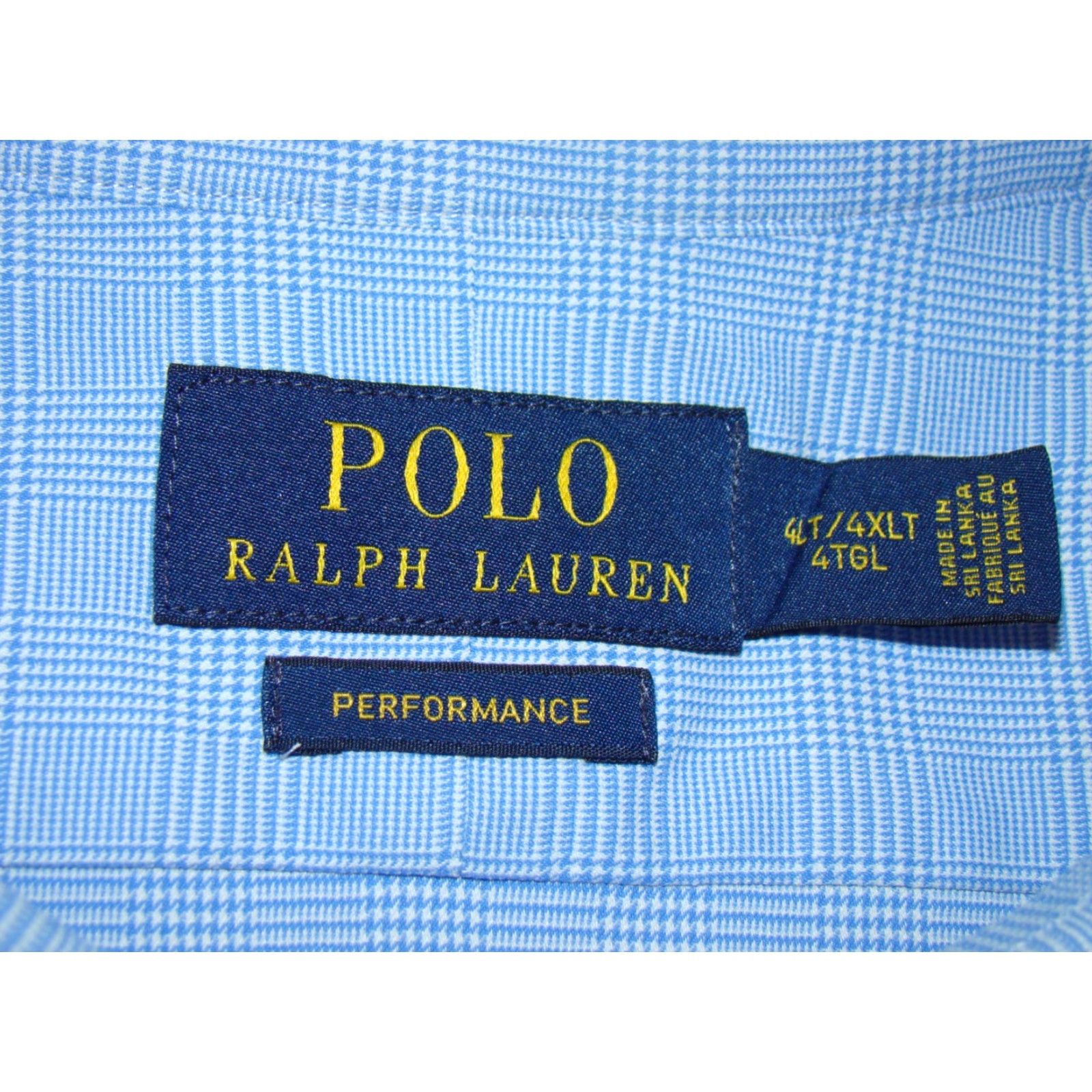 Polo Ralph Lauren Polo Ralph Lauren Men’s Blue Plaid Button-Up Nylon Stretch Dress Shirt 4XLT Classic Fit Big & Tall Men Size 48R - 5 Thumbnail