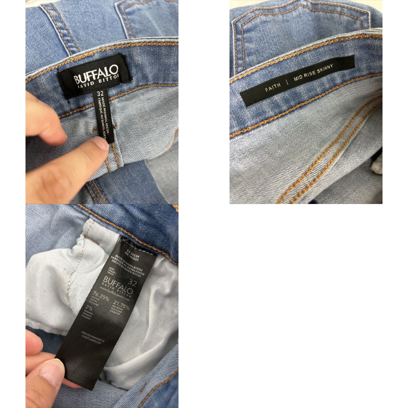 Buffalo David Bitton Buffalo David Bitton Jeans Faith 32x27 Mid Rise Skinny Blue Med Wash Size 24" / US 00 / IT 34 - 9 Thumbnail