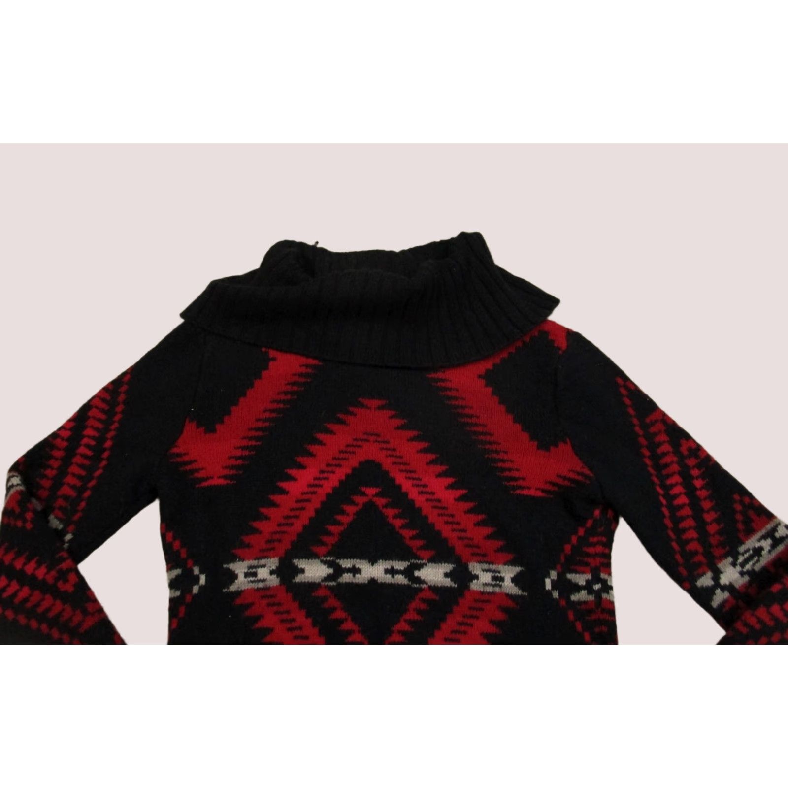 Ralph Lauren Lauren Ralph Lauren Sweater Women Small Black Aztec Turtleneck Pullover Geometric Style 90s? Size S / US 4 / IT 40 - 1 Thumbnail