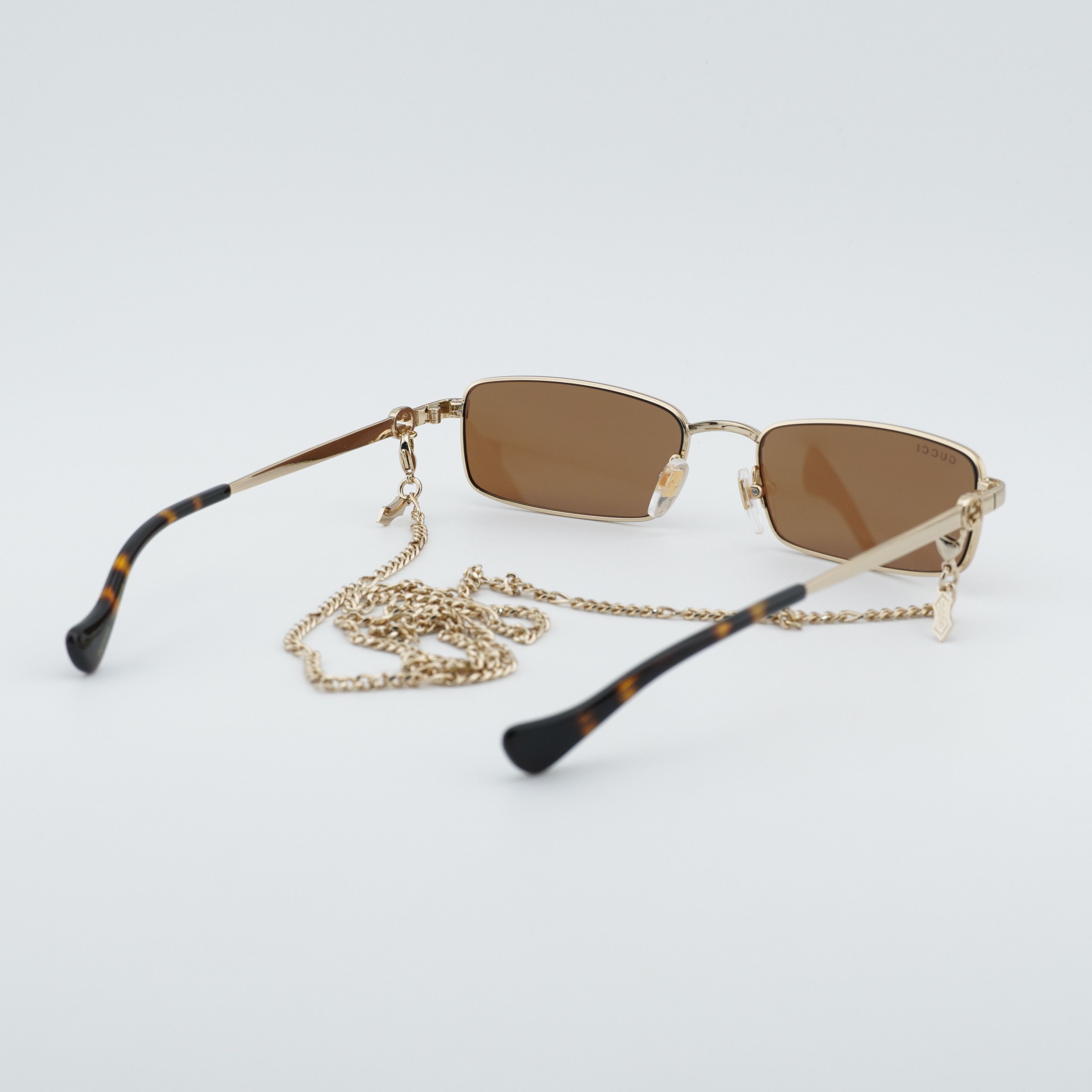 Gucci Gucci GG1600S 002 Women Sunglasses Gold Rectangle Frame Size ONE SIZE - 9 Thumbnail