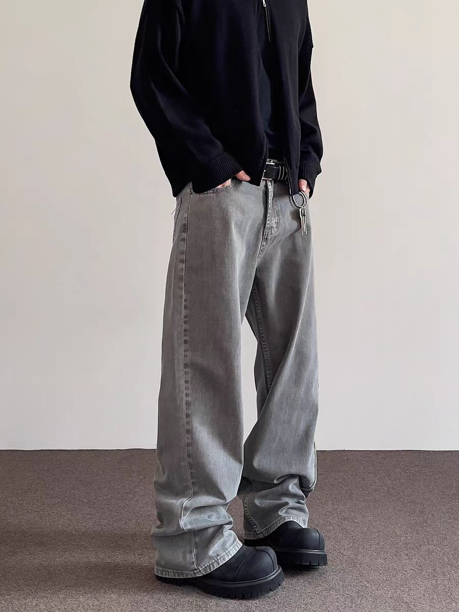 Japanese Brand × Jean High street vintage gray straight tube micro flared jeans Size US 30 / EU 46 - 2 Thumbnail