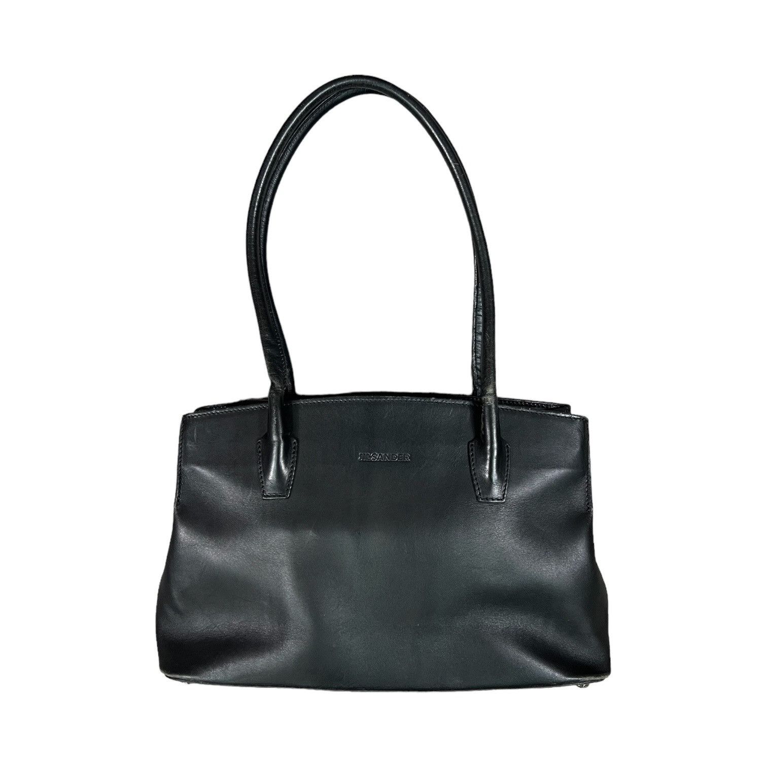 image of Jil Sander Leather Handbag in Black, Women's