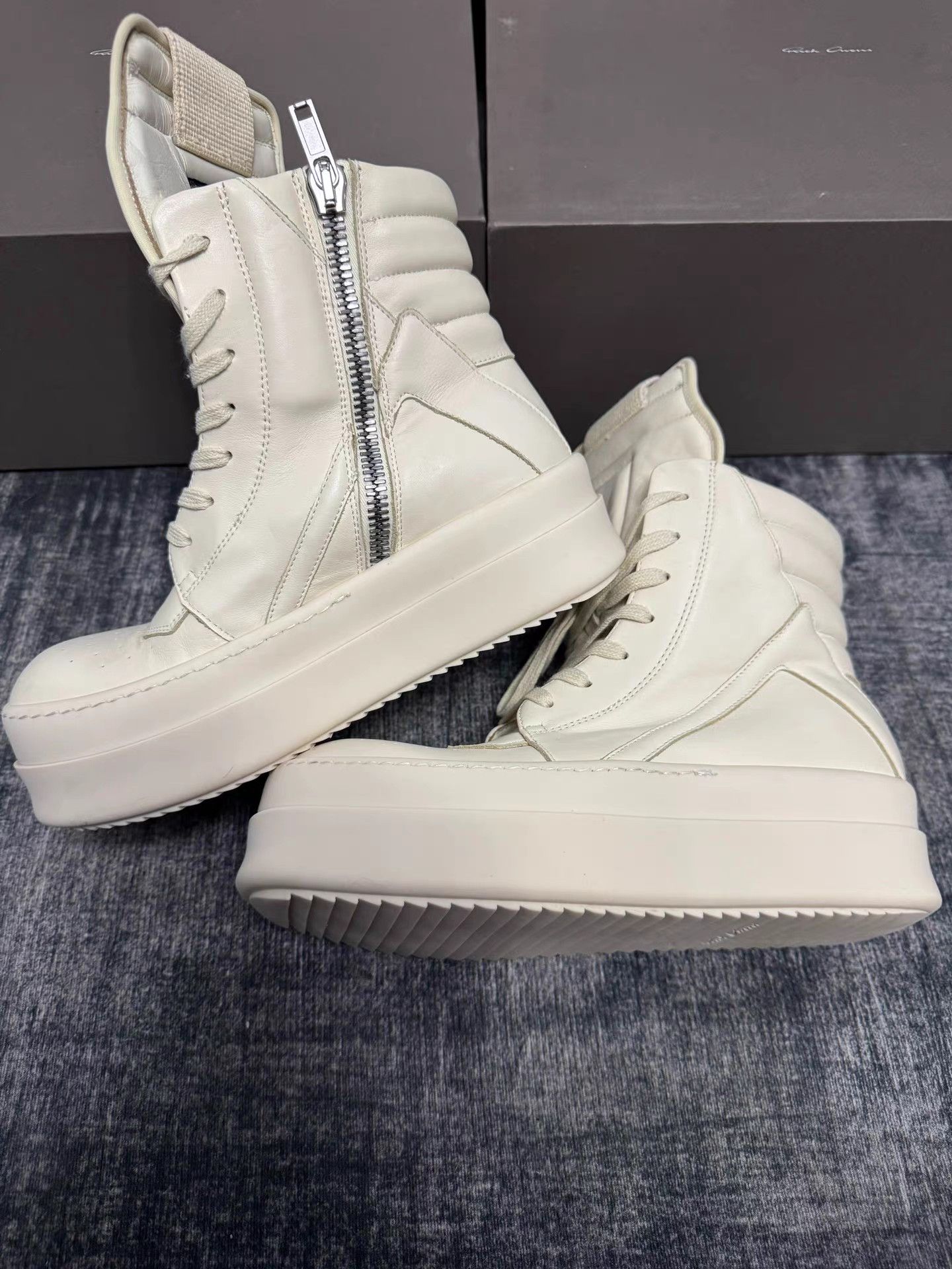 Rick Owens Rick Owens Mainline White Thick Sole Triangle Sneakers Size US 6 / EU 39 - 3 Thumbnail