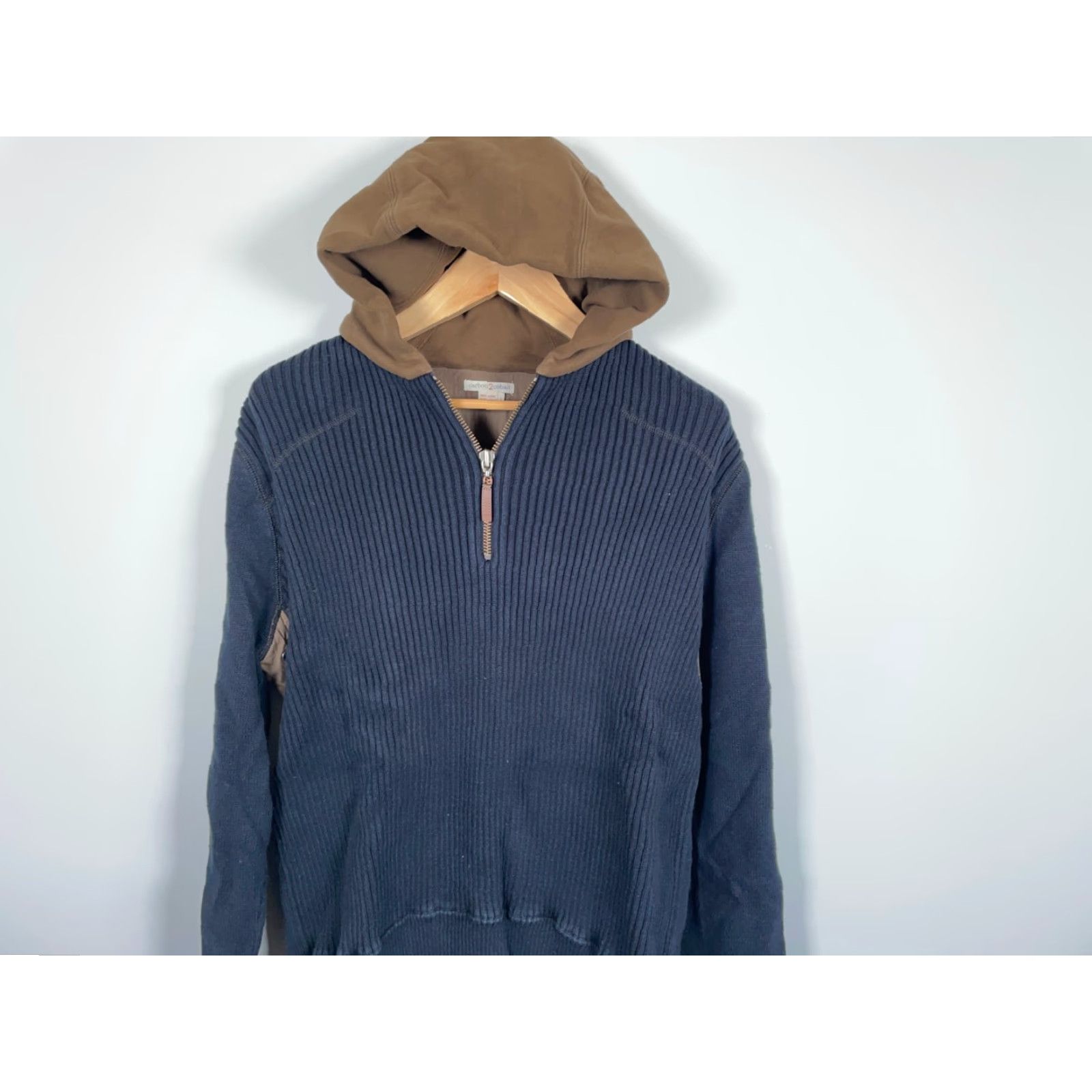 Carbon2Cobalt Carbon2Cobalt Hoodie 1/4 Zip Sweater Mens Large Dark Blue Cotton Knit Pullover Heavyweight Casual Vintage 90s Hipster Retro Mens Clothing Size US L / EU 52-54 / 3 - 4 Thumbnail