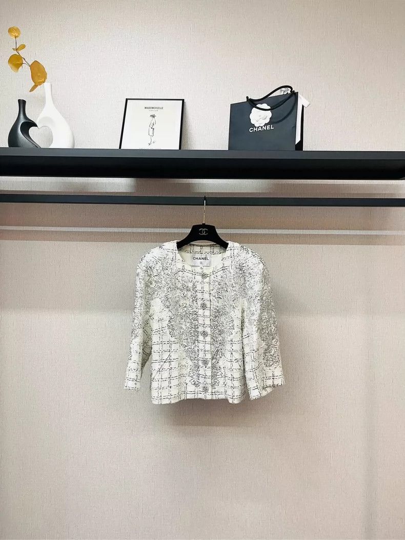 White Embroidered Short Jacket with Silver Lace- DMC