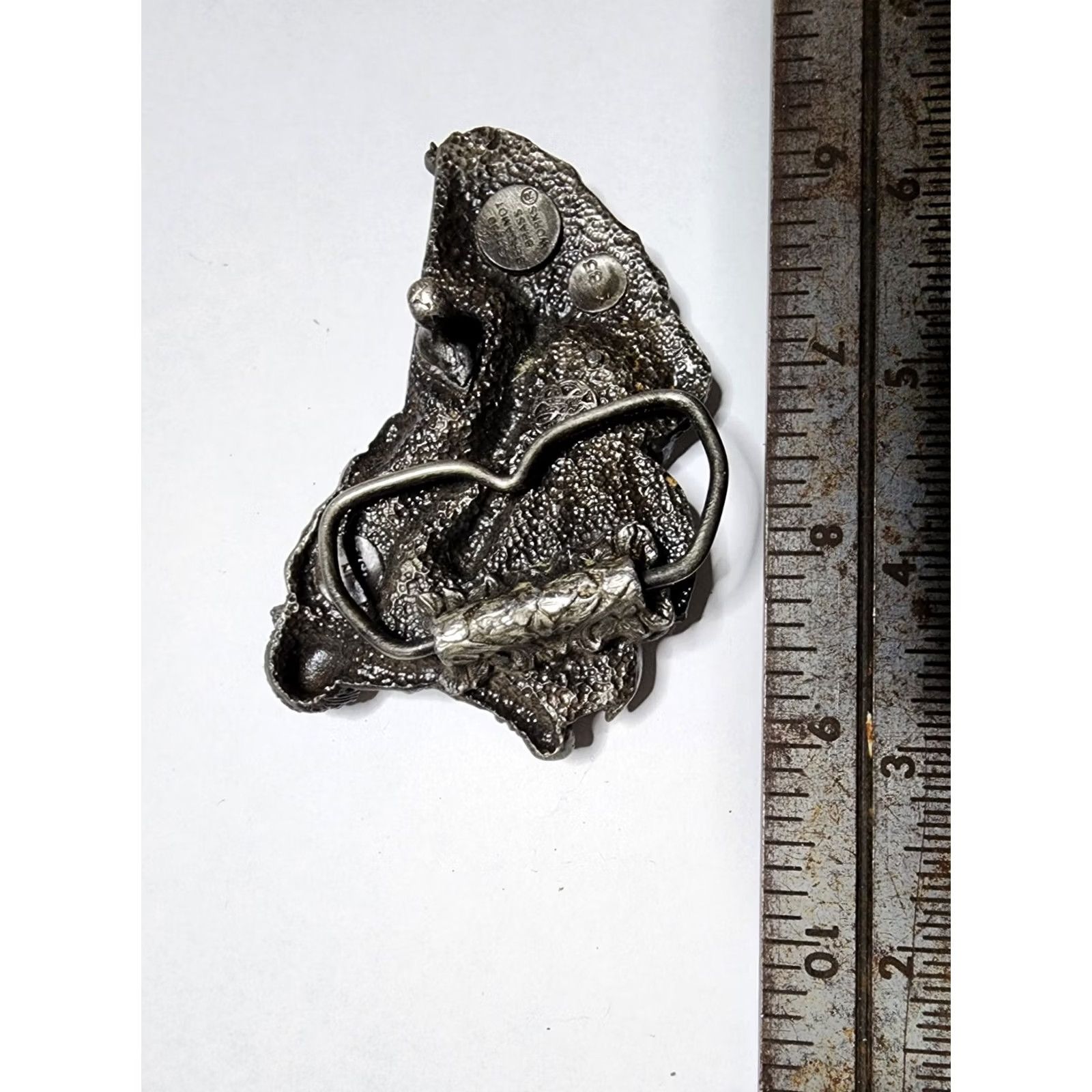 Vintage Vtg 1980 3D Belt Buckle Bergamot Brass Works Ski Alpine Downhill Skiing Pewter Unisex Vintage 90s Theme Sports Slalom Size ONE SIZE - 2 Thumbnail