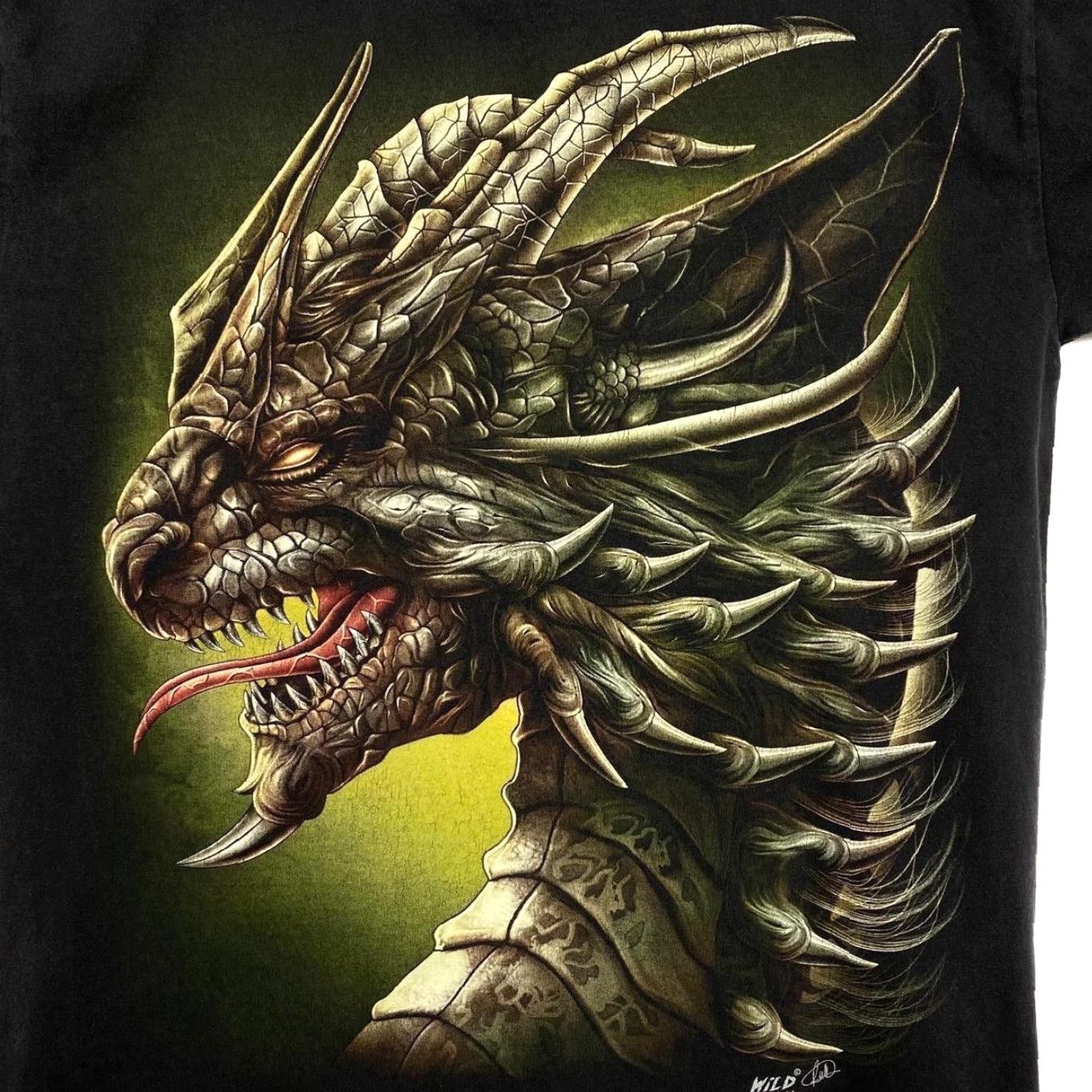 Vintage Vintage Wild Gothic Dragon Graphic Black T-Shirt Medium Mens Short Sleeve Crew Neck Graphic Print Decade: Classic VG146 Size US M / EU 48-50 / 2 - 4 Thumbnail